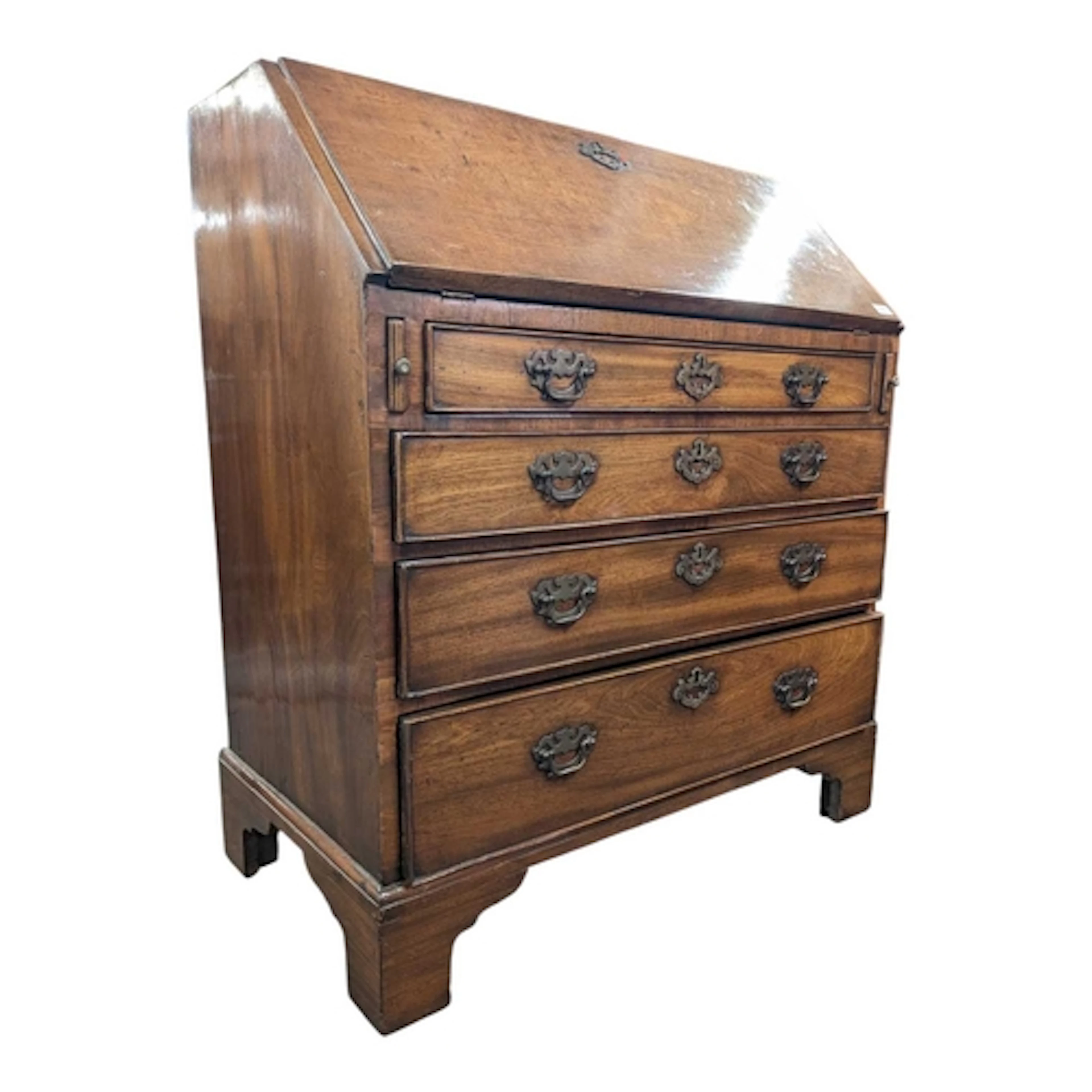 A 19th century mahogany bureau desk. The bureau has a fall-f...