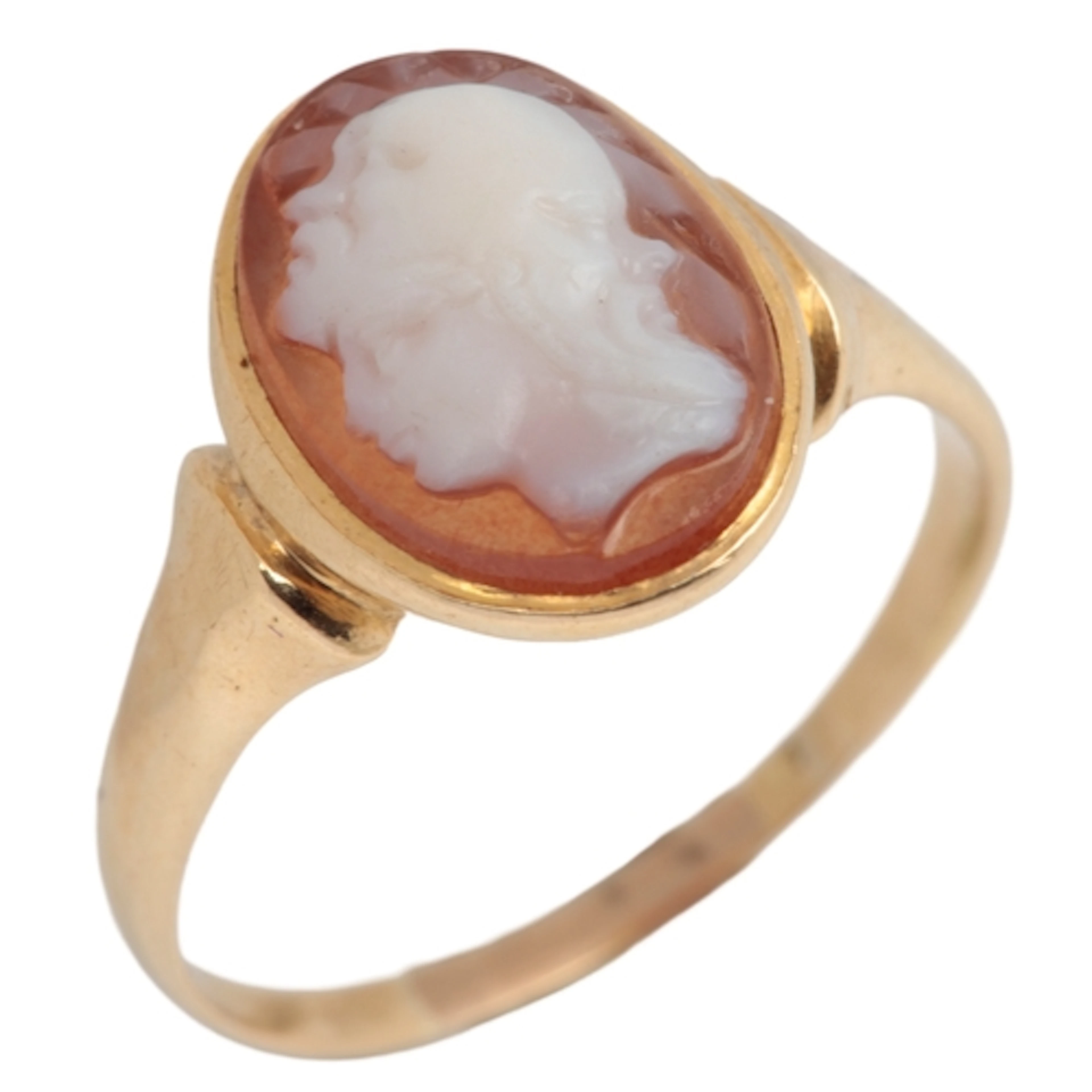 A hardstone cameo ring, late 19th/ early 20th century, set w...