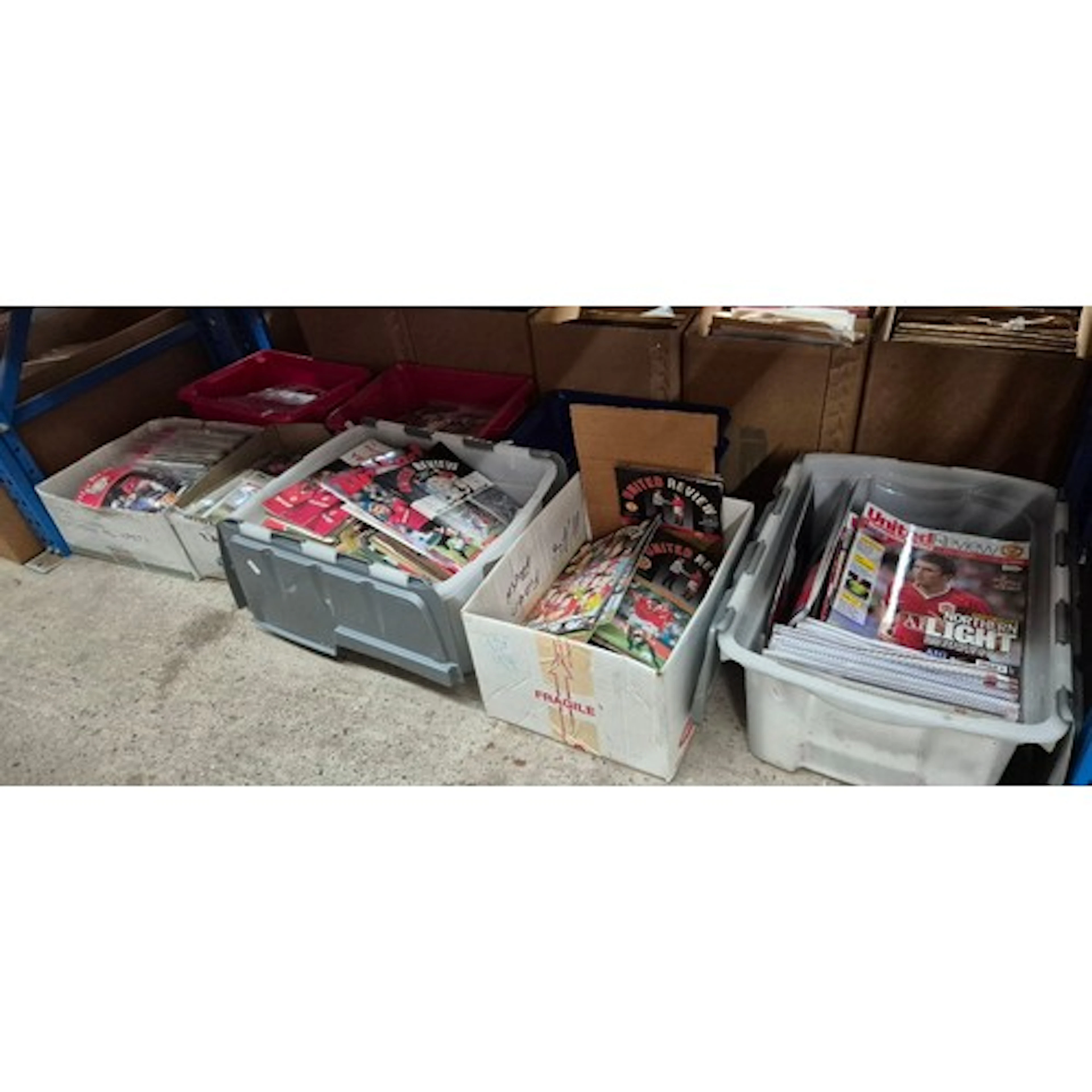Eight boxes of Manchester United football programmes - 1980s...