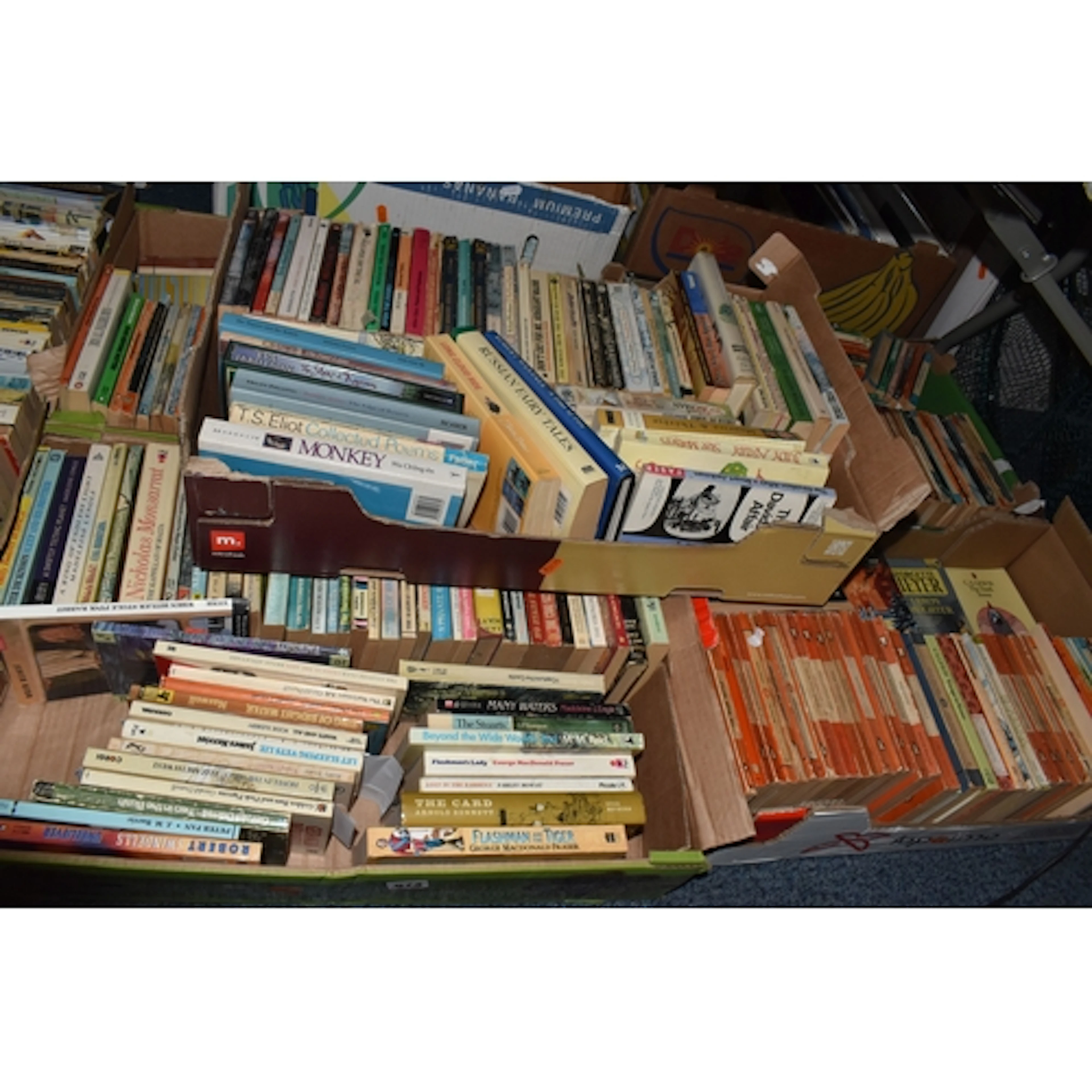 SIX BOXES OF BOOKS, over three hundred and fifty mainly pape...