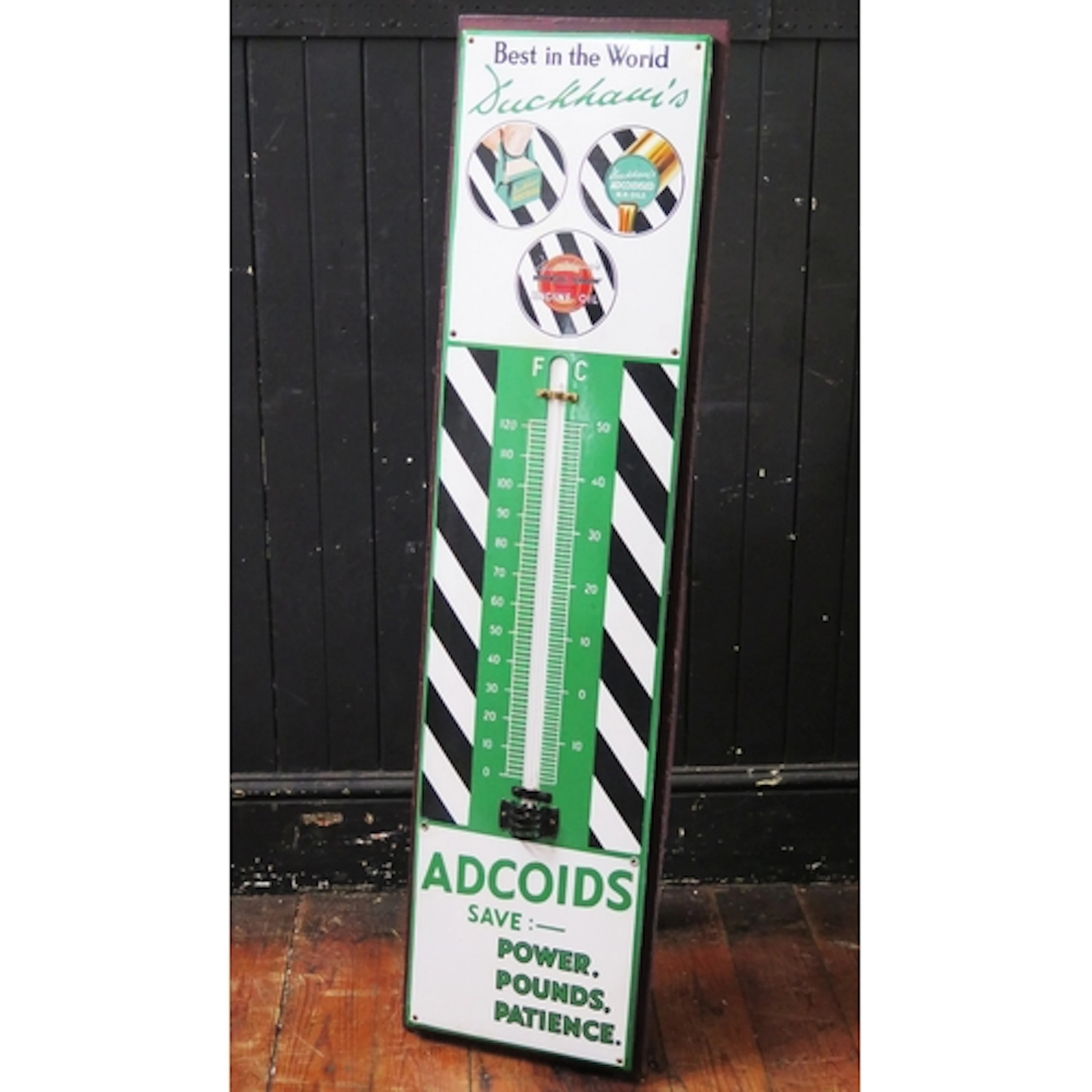 "Duckham's - Adcoids Save Power, Pounds, Patience" - an enam...