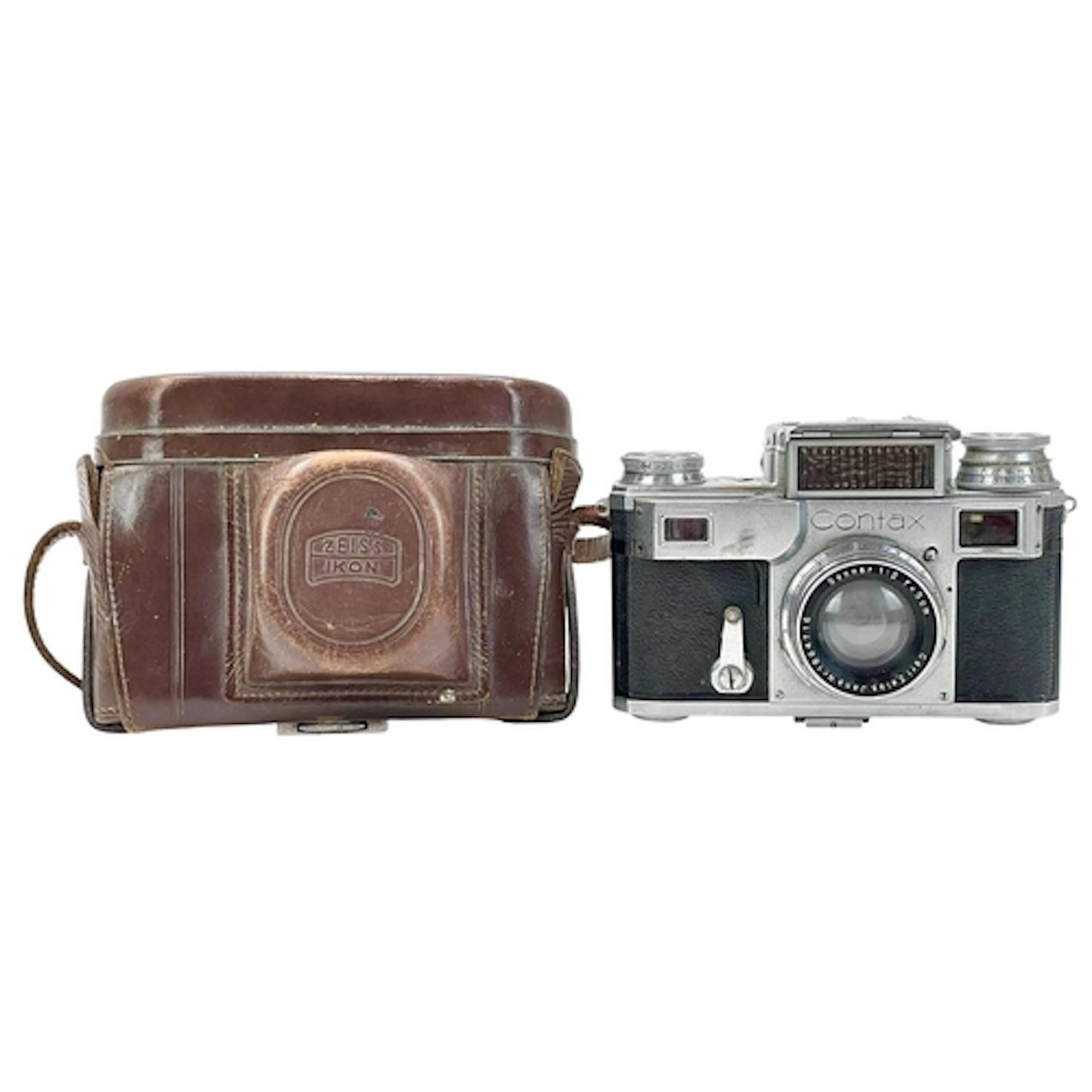 A Zeiss Ikon Contax 35mm camera. Number MF 1456, with a Carl...