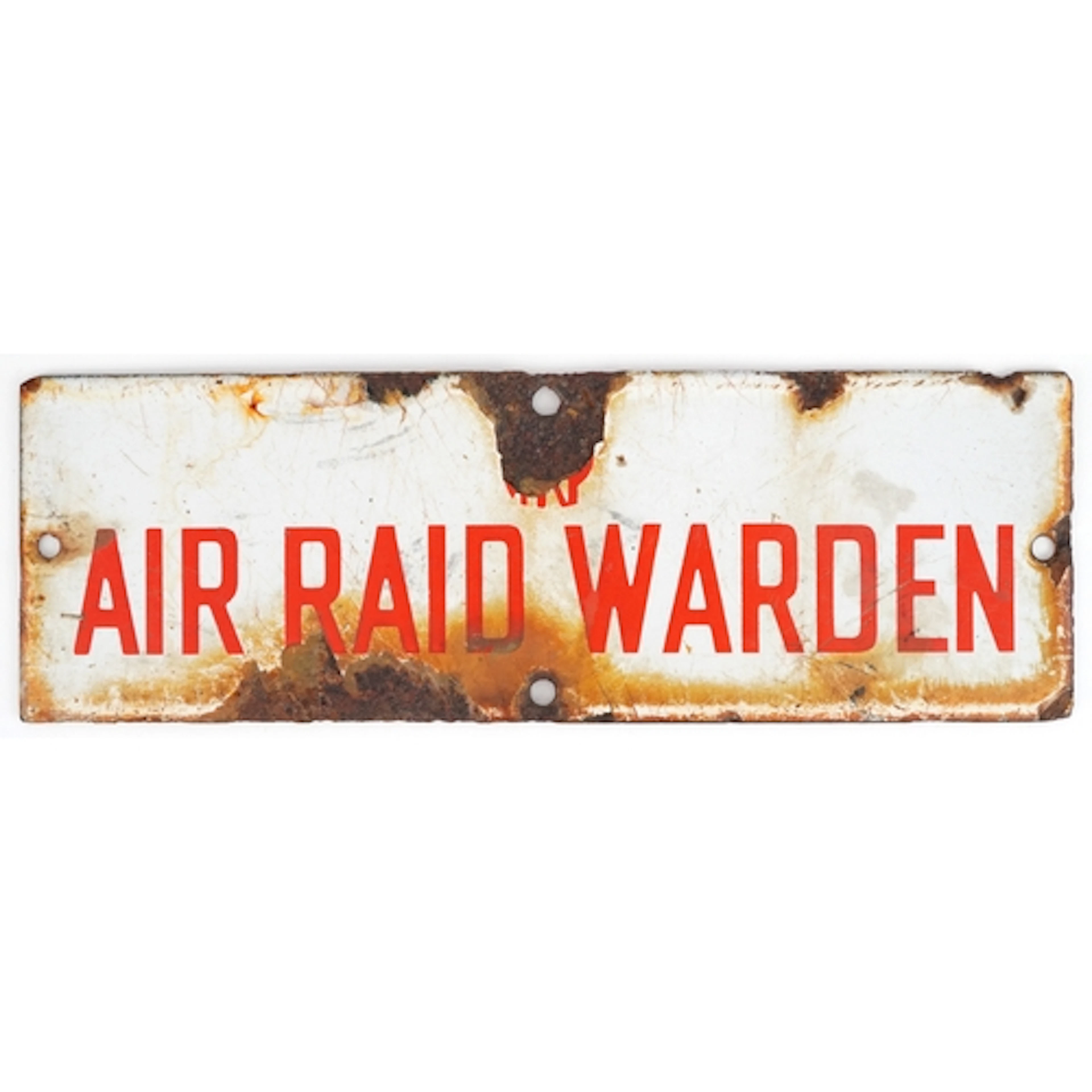Vintage military interest Air Raid Warden enamel wall plaque...