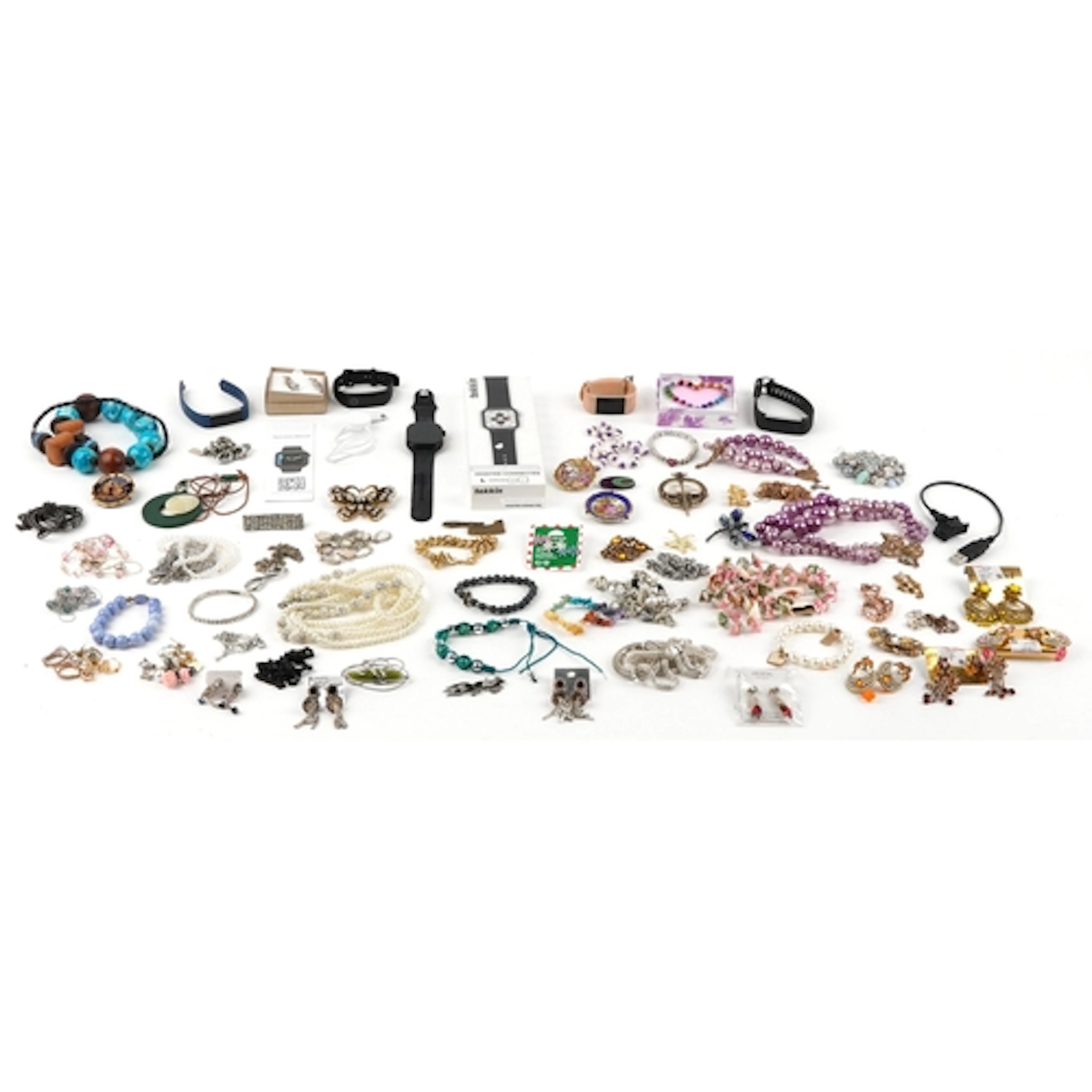 Vintage and later jewellery including brooches, necklaces, w...