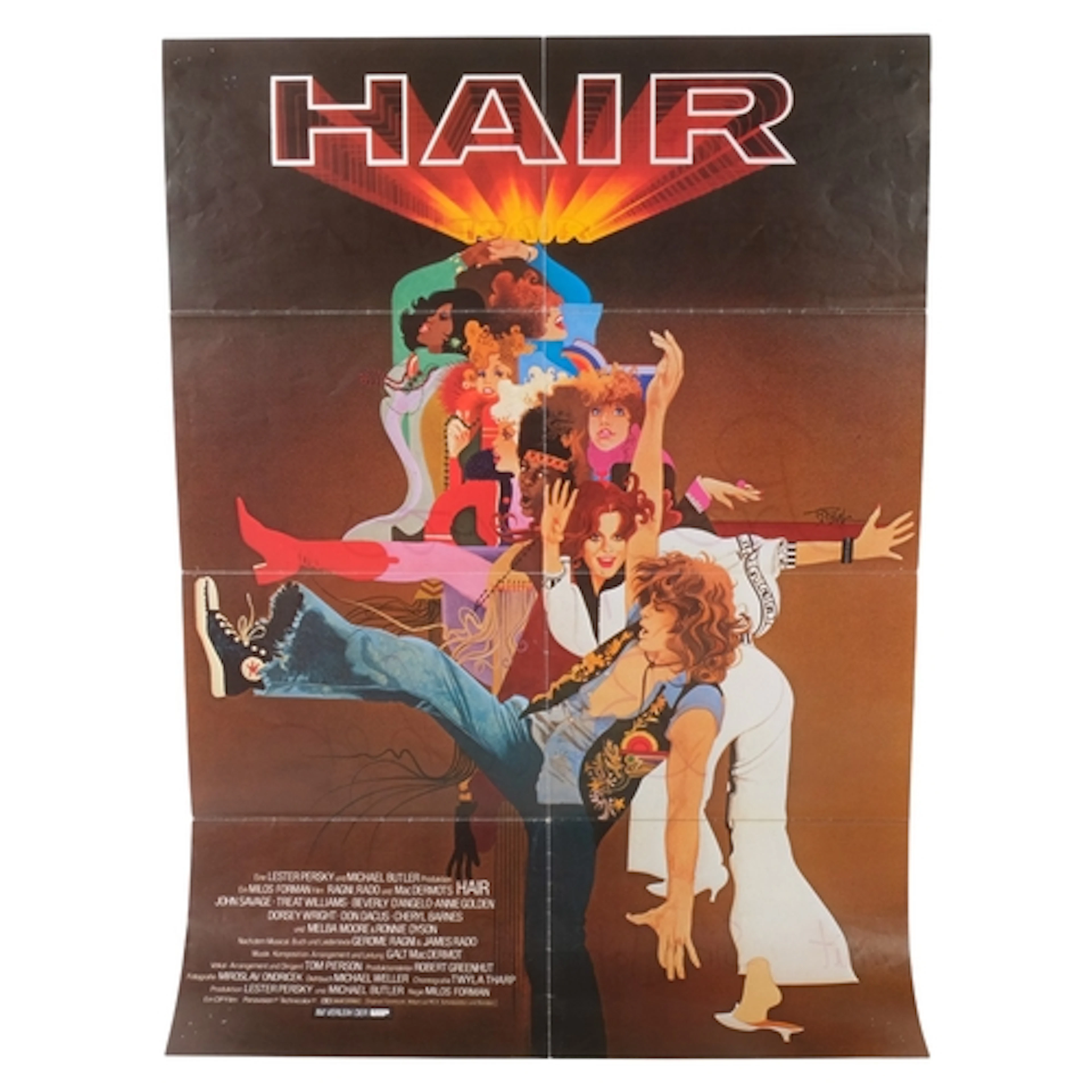 2 original posters, B. Peaks poster illustration for Hair th...