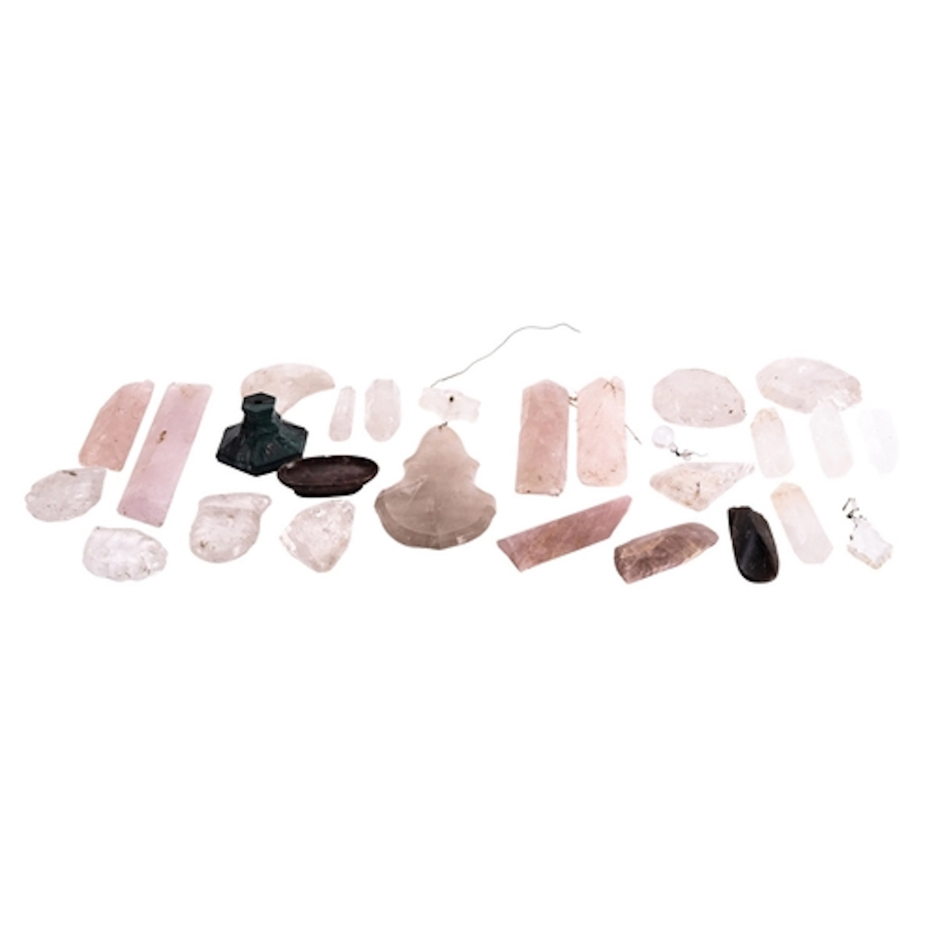 A quantity of rock crystal and other hardstone specimens; in...