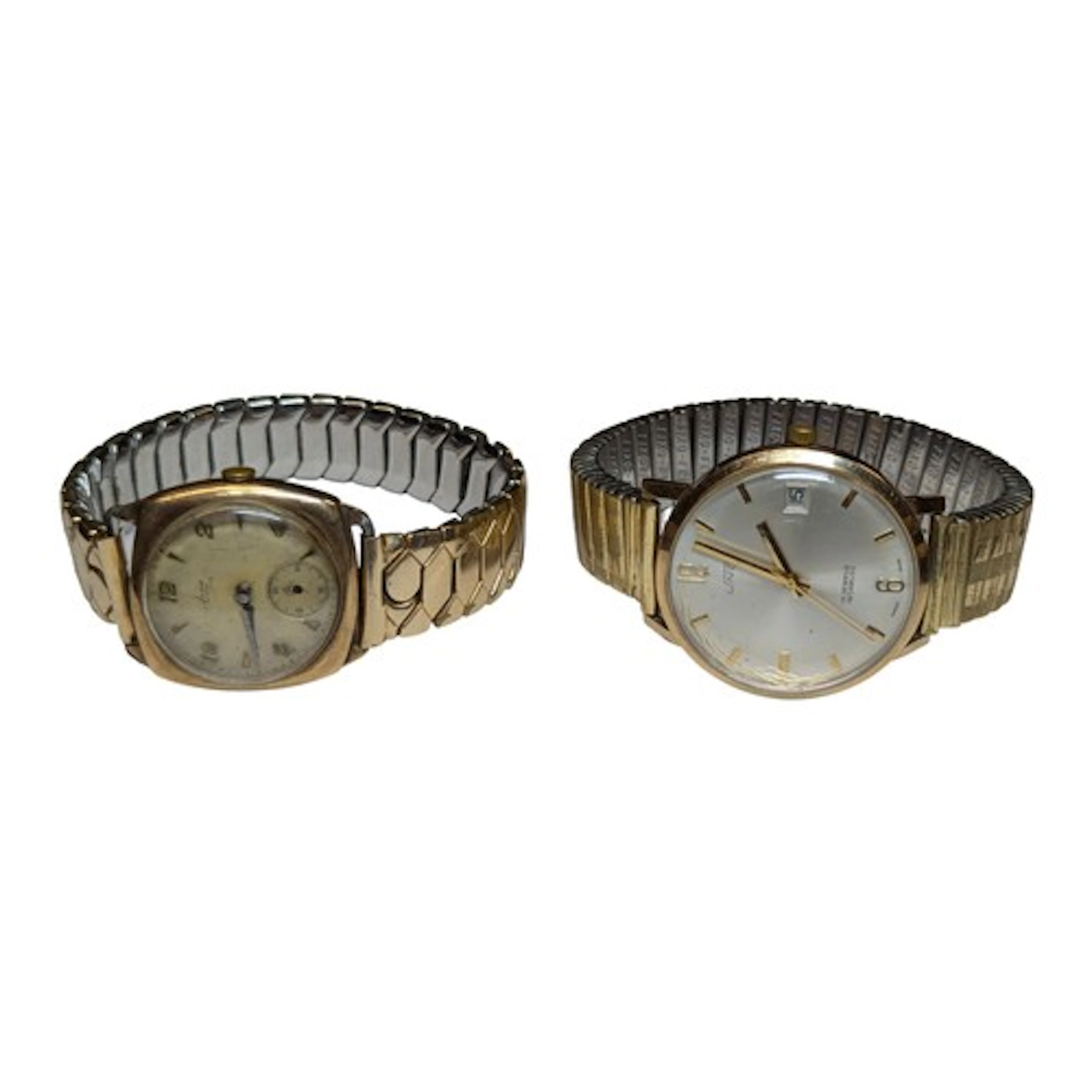 Watches - an UNO 9ct gold cased wristwatch, silver dial , Ar...