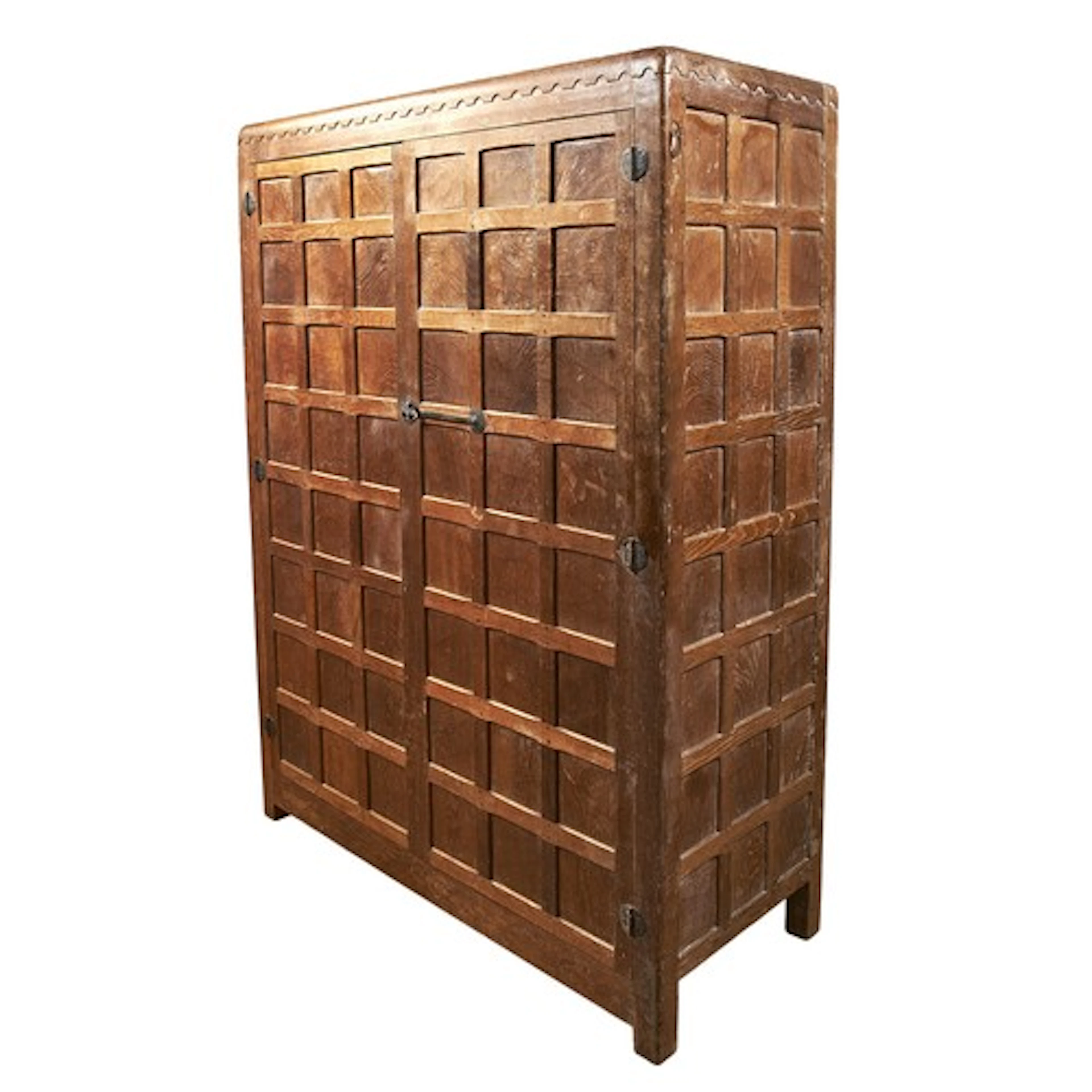 ROBERT 'MOUSEMAN' THOMPSON (1876-1955) PANELLED WARDROBE CIR...