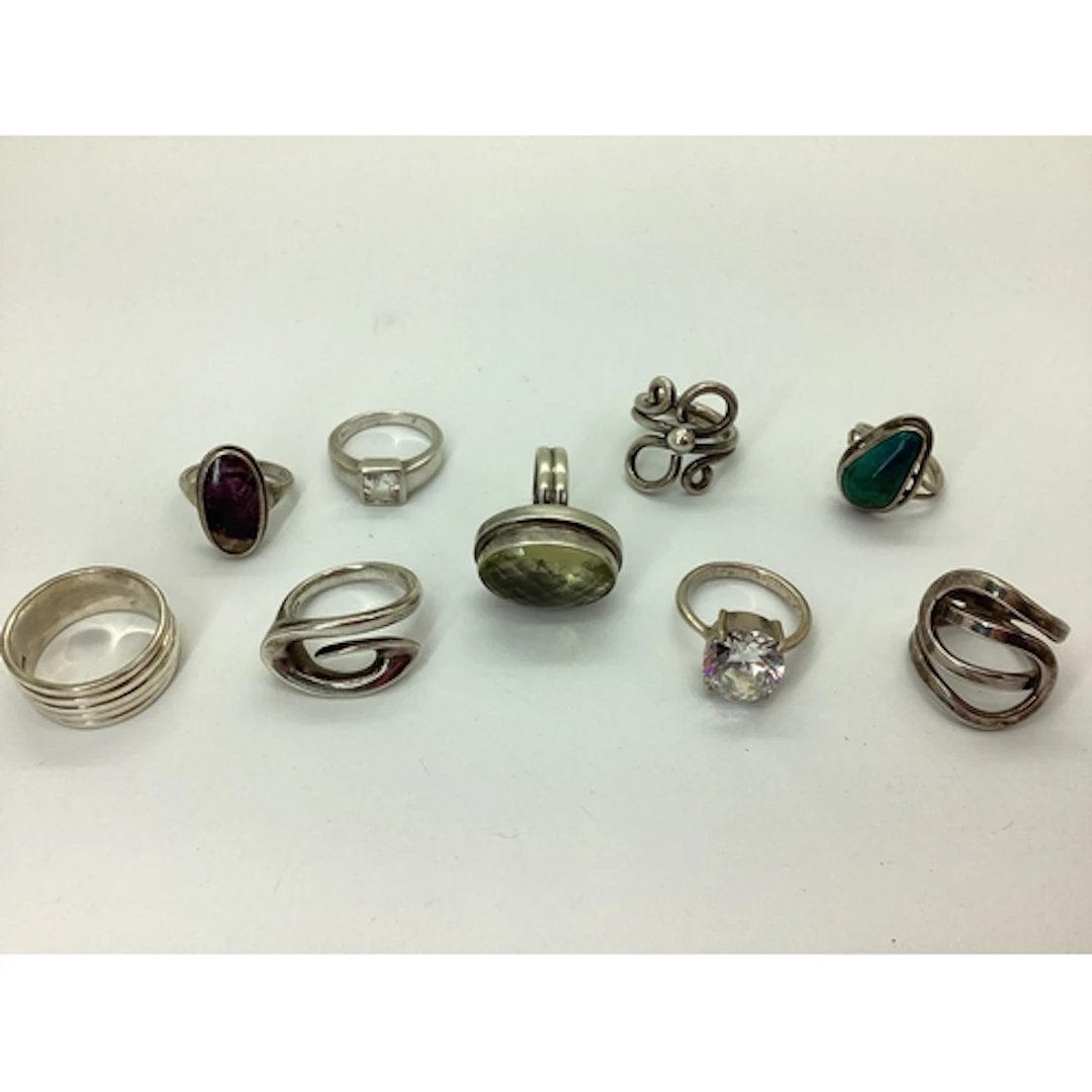 A Selection of Chunky "925" and Other Rings, including a hal...