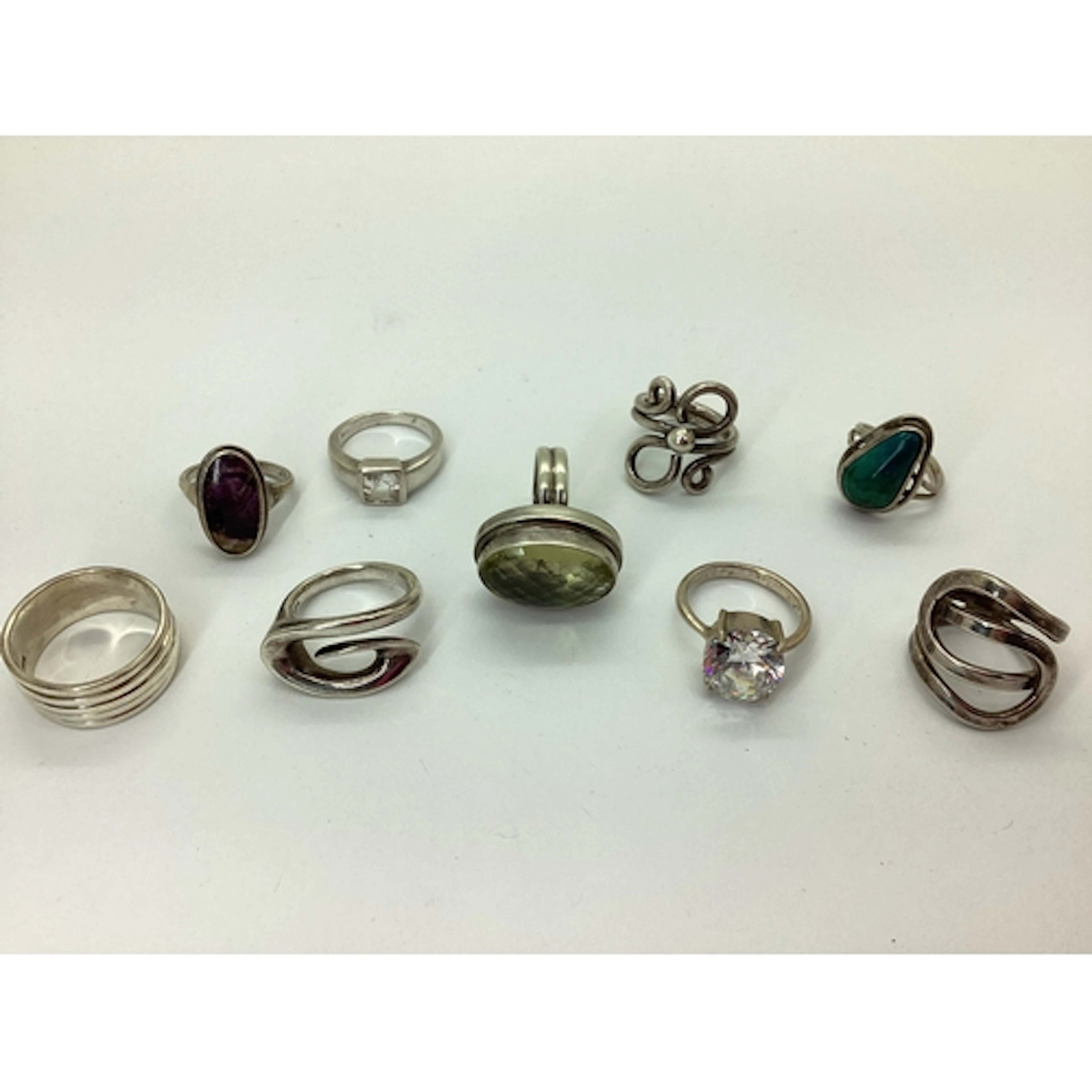 A Selection of Chunky "925" and Other Rings, including a hal...