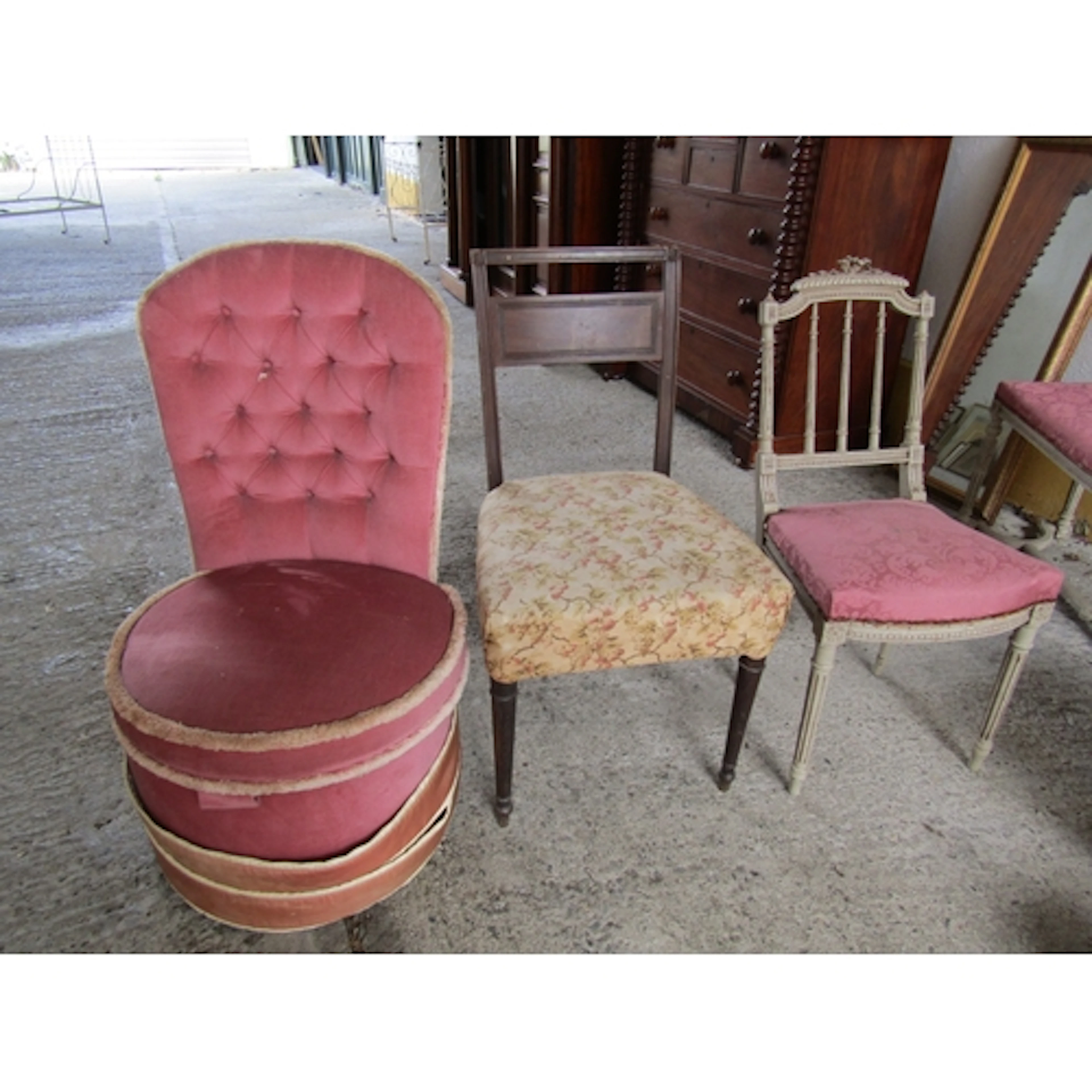 Three Chairs One Vintage One William IV One French Antique