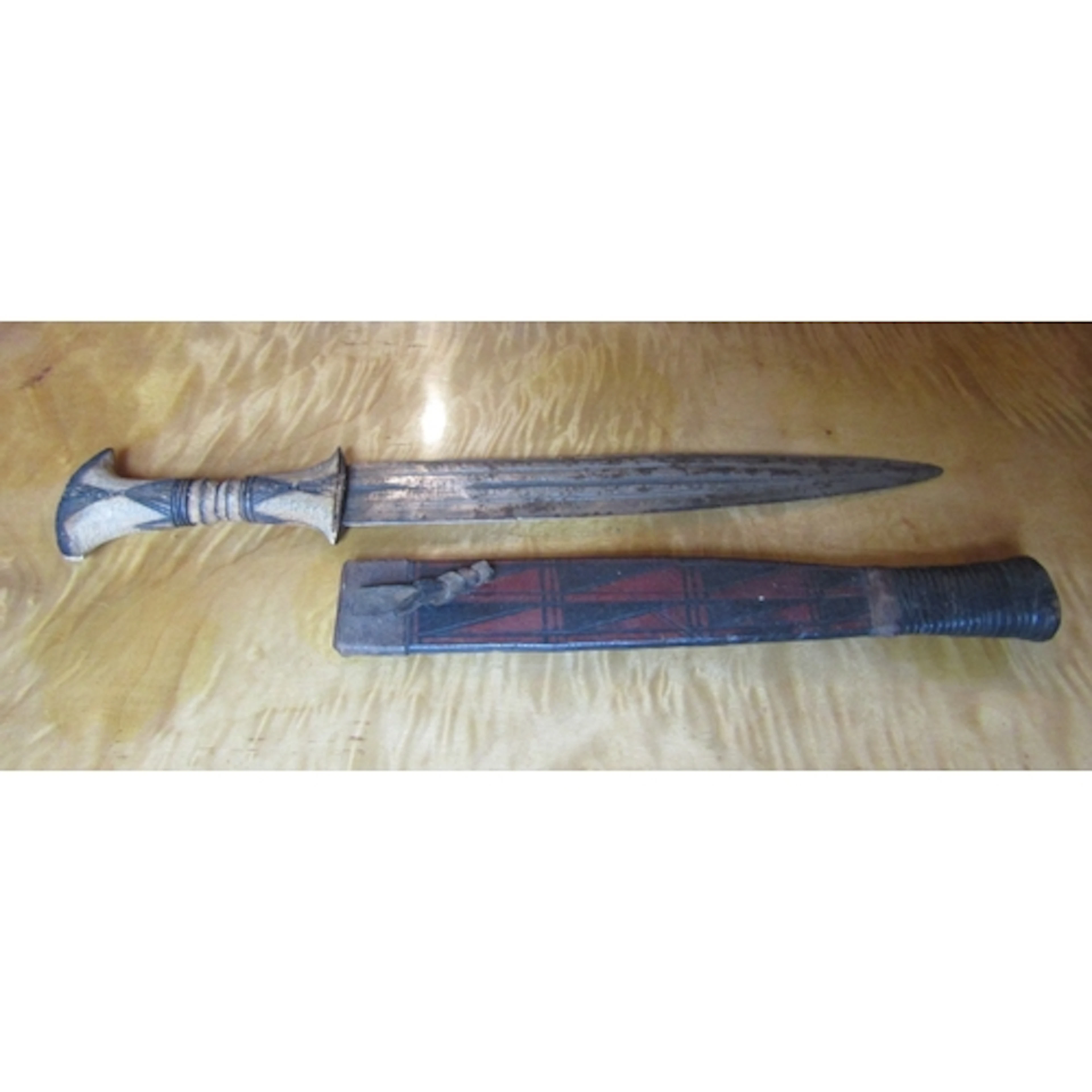 Old Dagger with Leather Scabbard