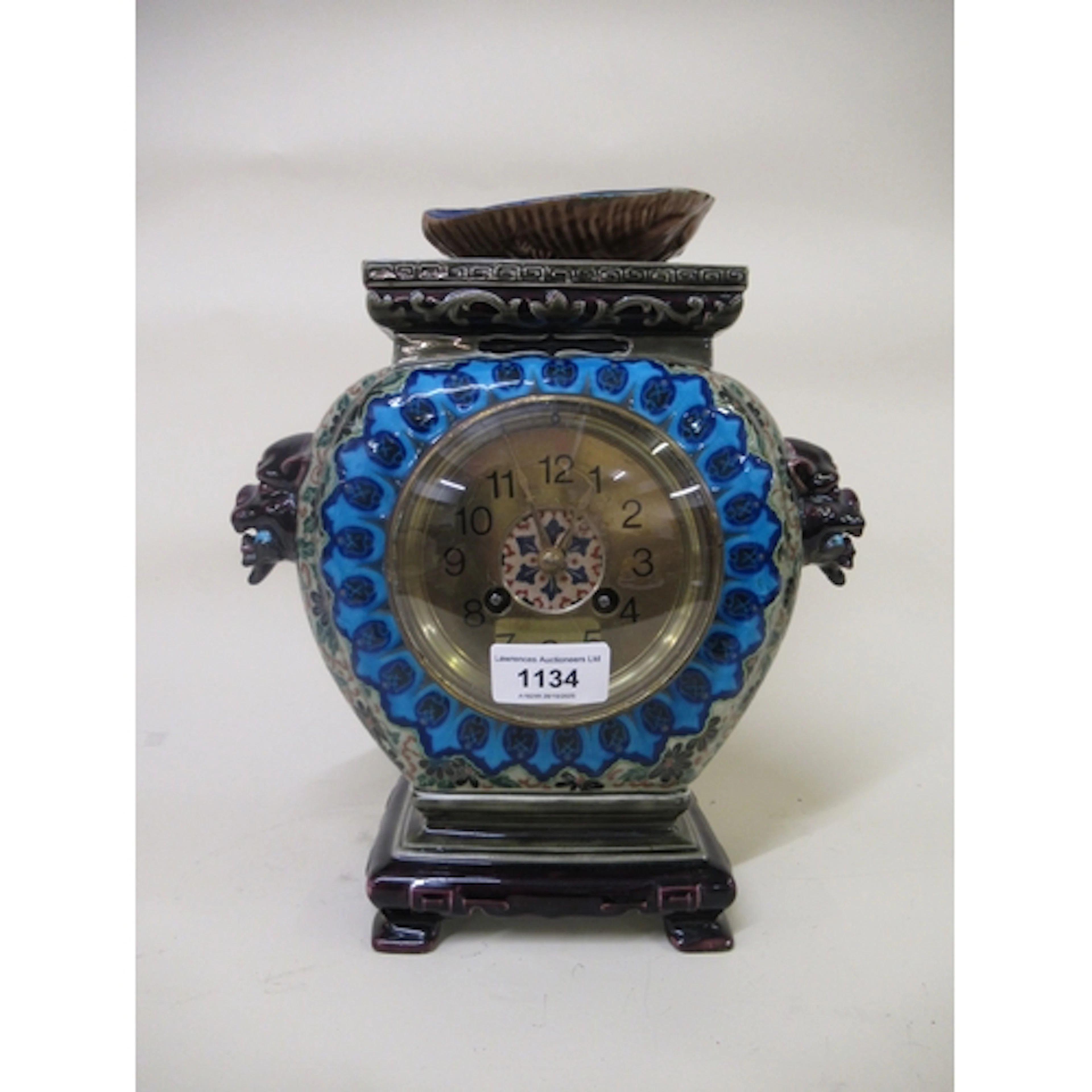 Late 19th Century Bordeaux pottery mantel clock in Japanese ...