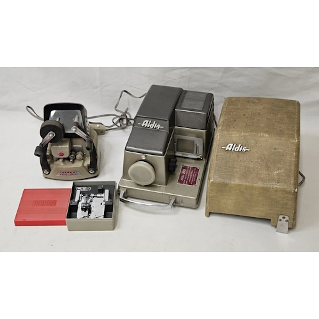 Vintage Aldis 303 35mm Film Projector, cased & Disco Movie E...