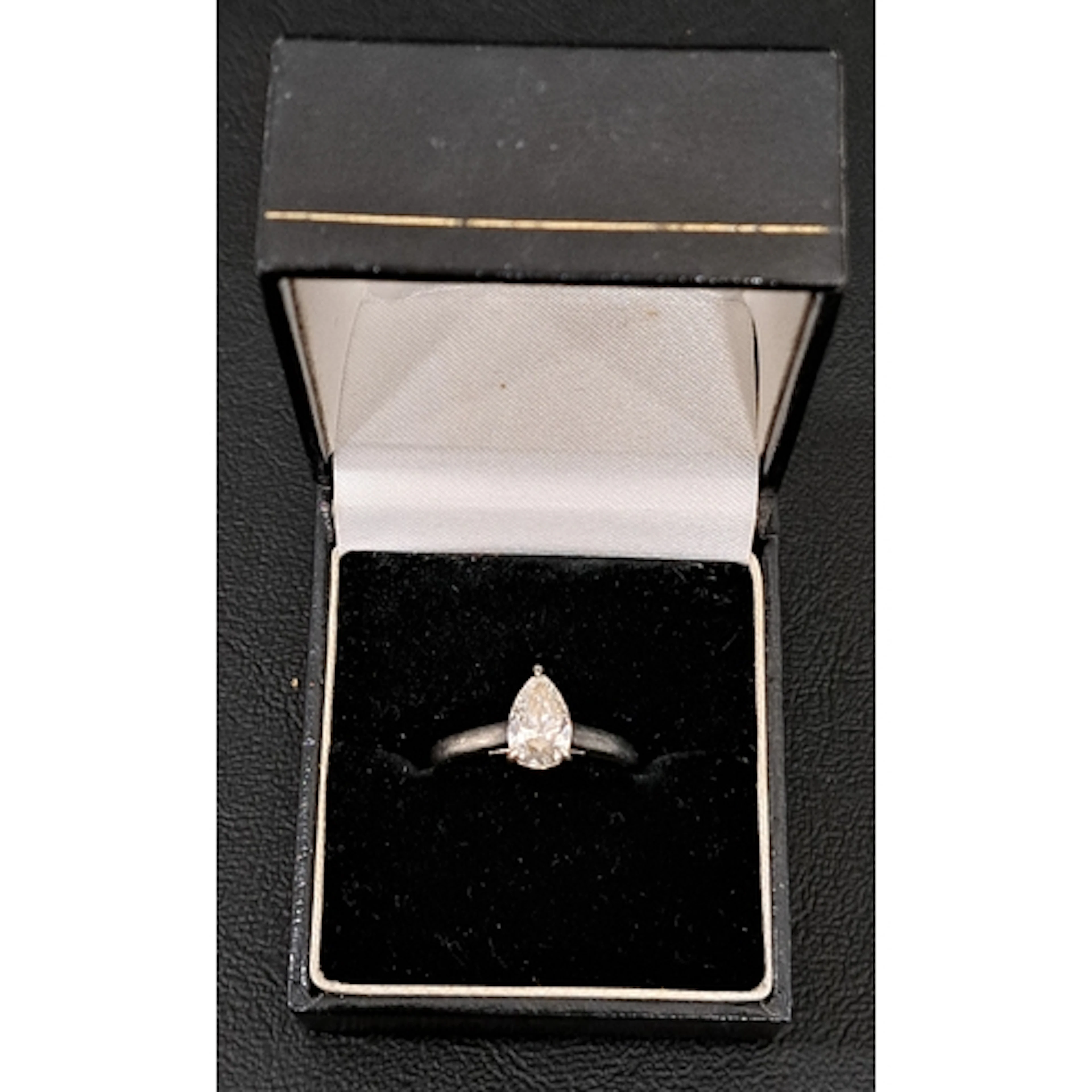 LAB GROWN DIAMOND SOLITAIRE RING the pear cut diamond approx...