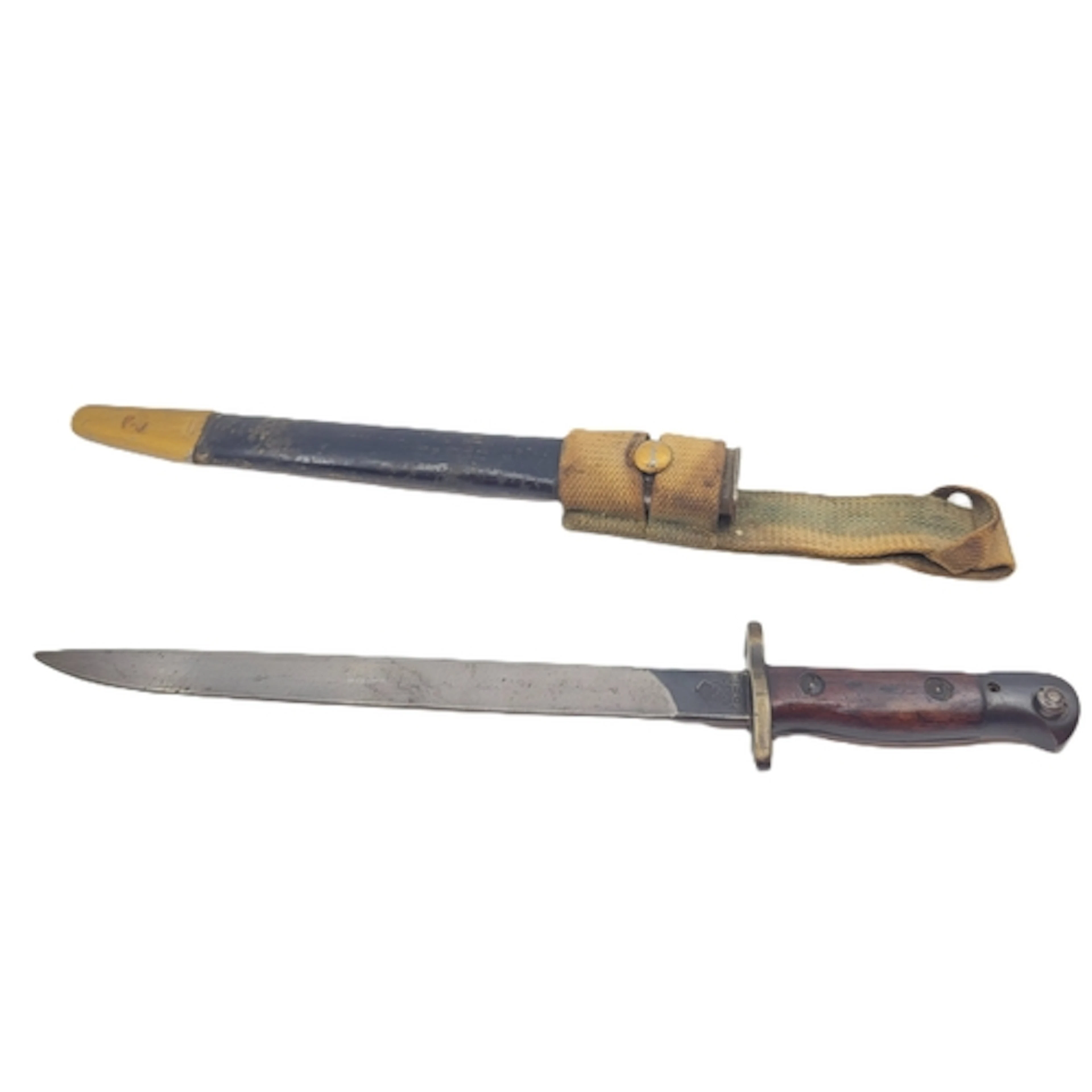 A WWII ERA MARK I BAYONETTE (blade stamped .42) with scabbar...