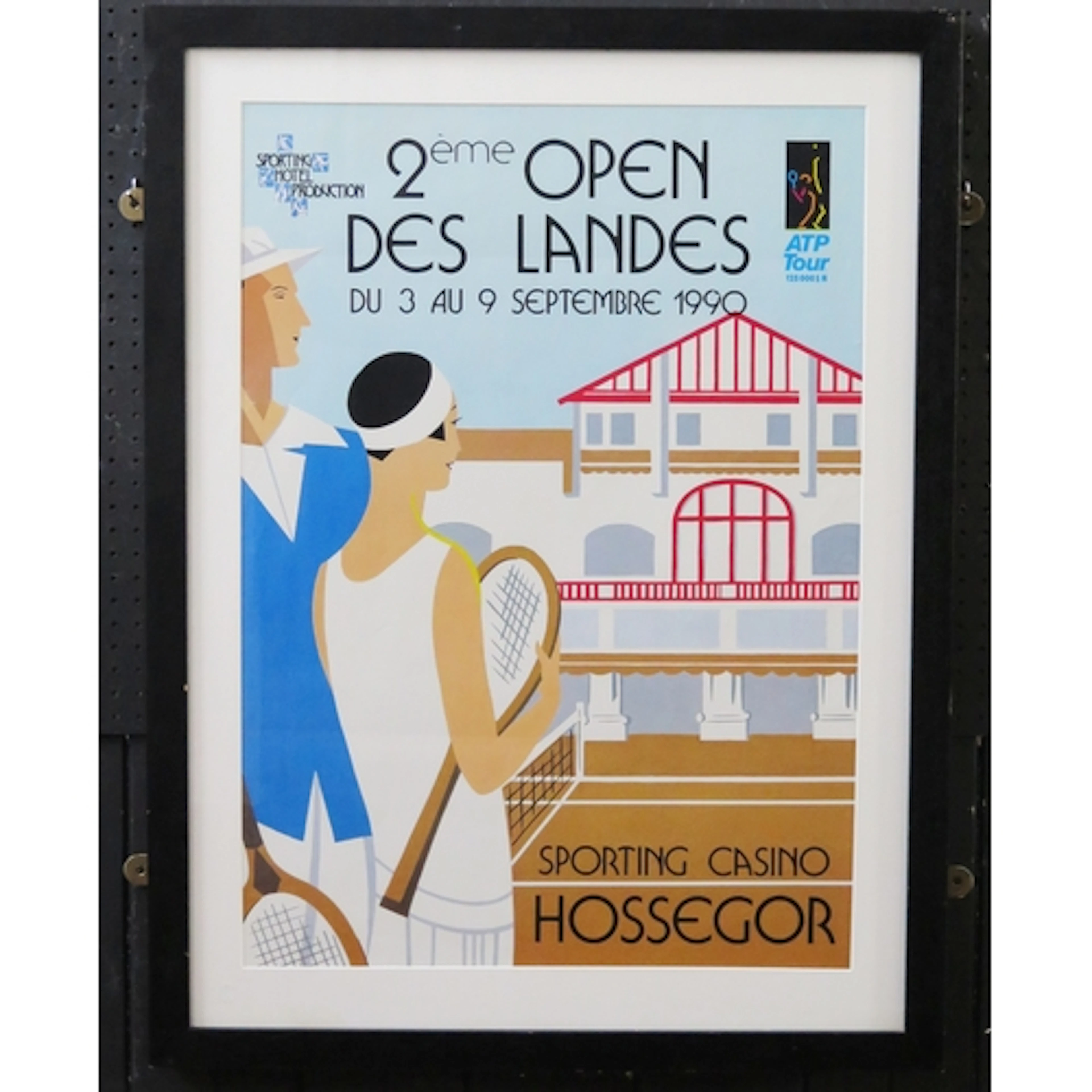 A tennis advertising poster "2eme Open Des Landes, Sporting ...
