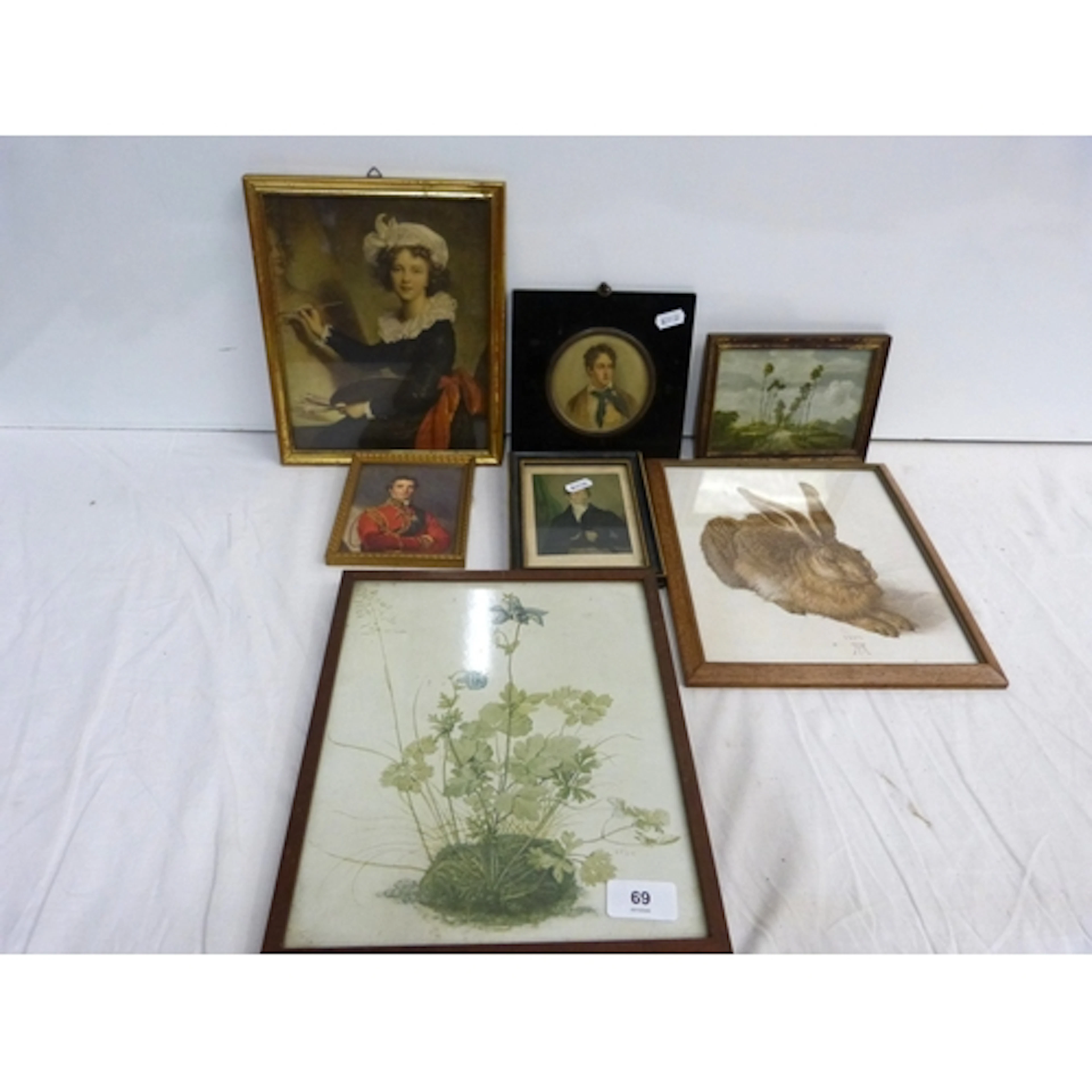 Collection of various portrait prints to include Lord Byron,...