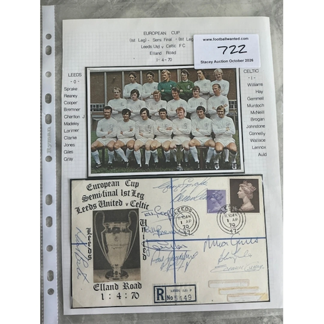 Leeds United 1970 Signed First Day Cover: Signed by the 11 t...