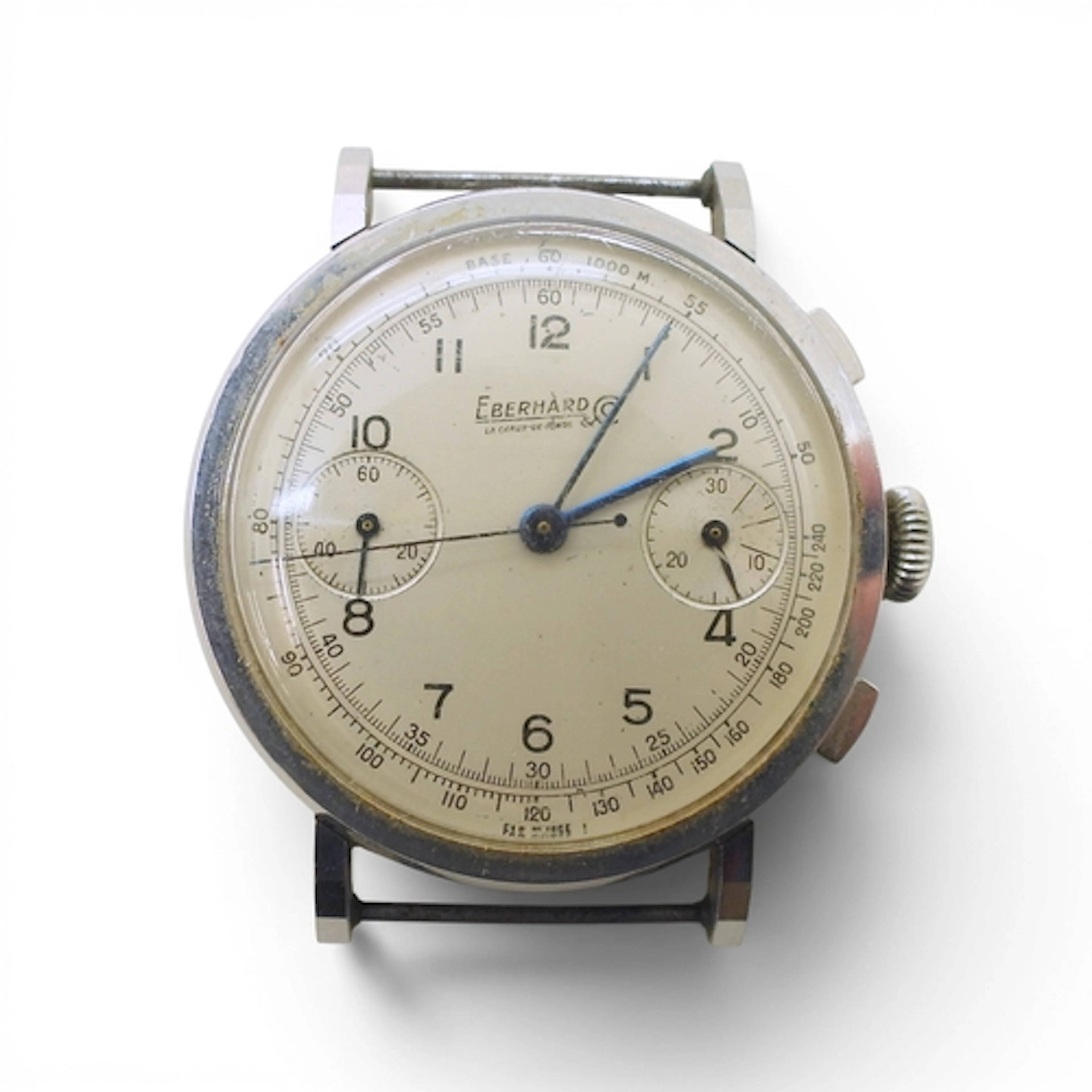A EBERHARD & CO WATCH HEAD the cream dial signed Eberhar...