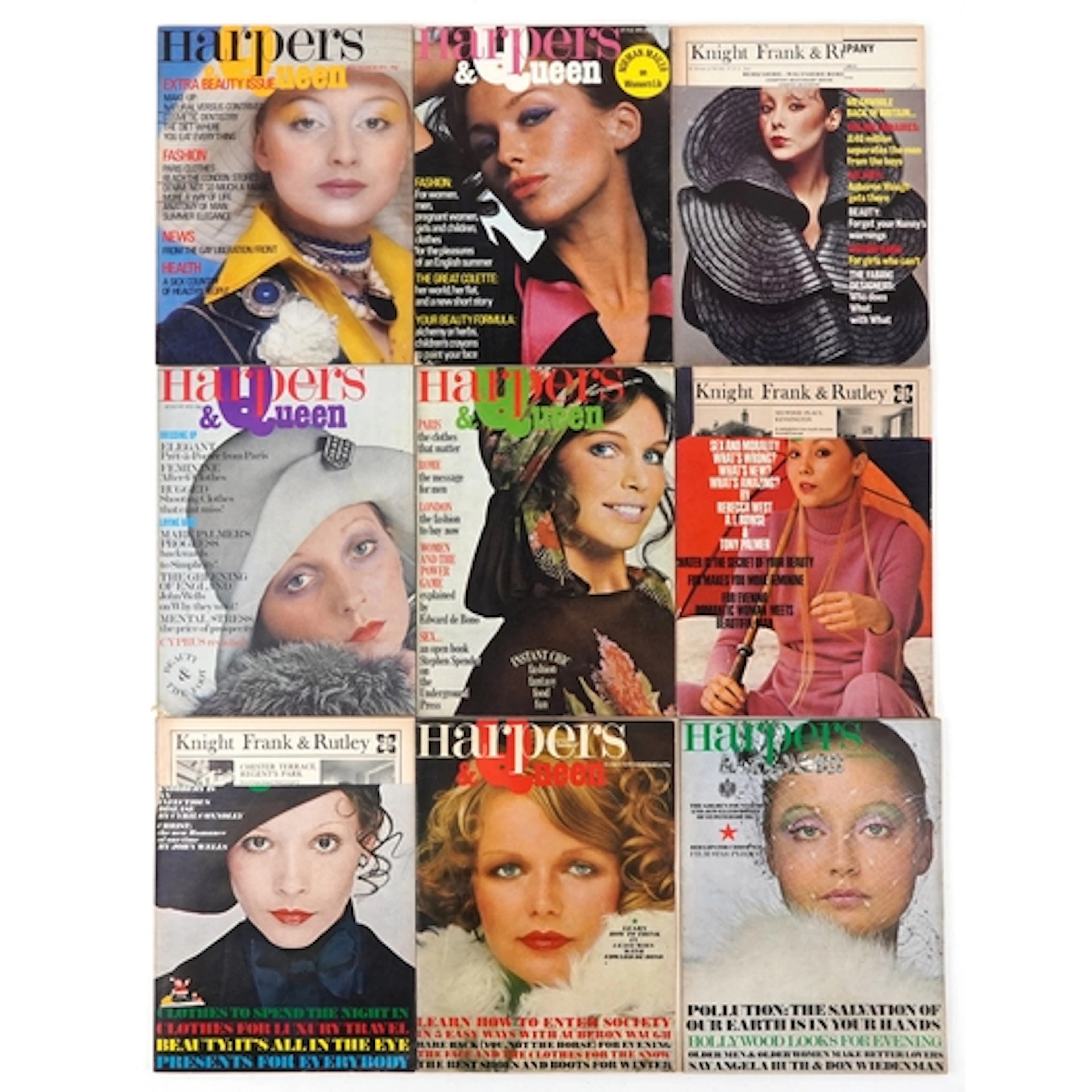 Collection of 1971 Harpers & Queen magazines.