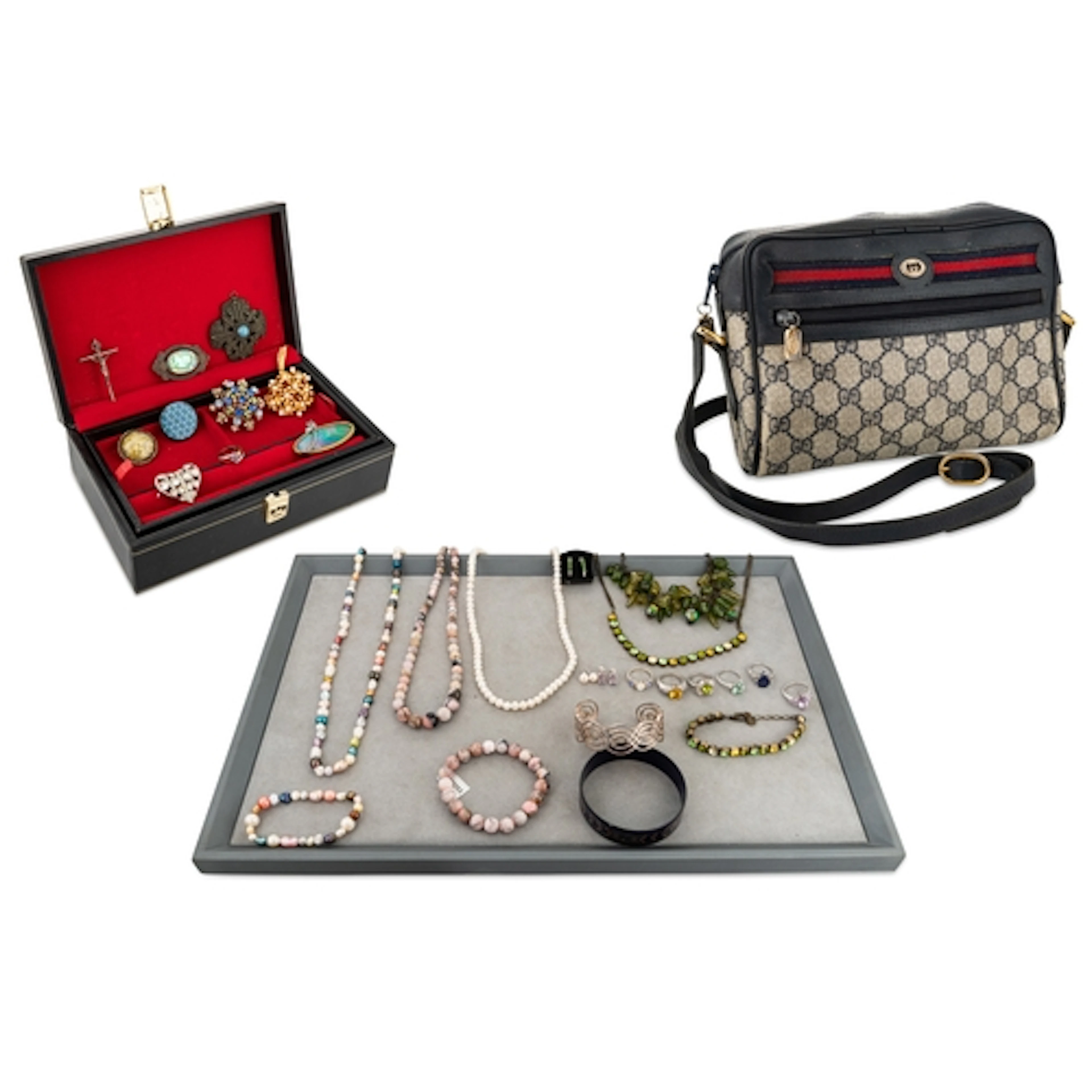 A LARGE AND MISCELLANEOUS COLLECTION OF COSTUME JEWELLERY, t...