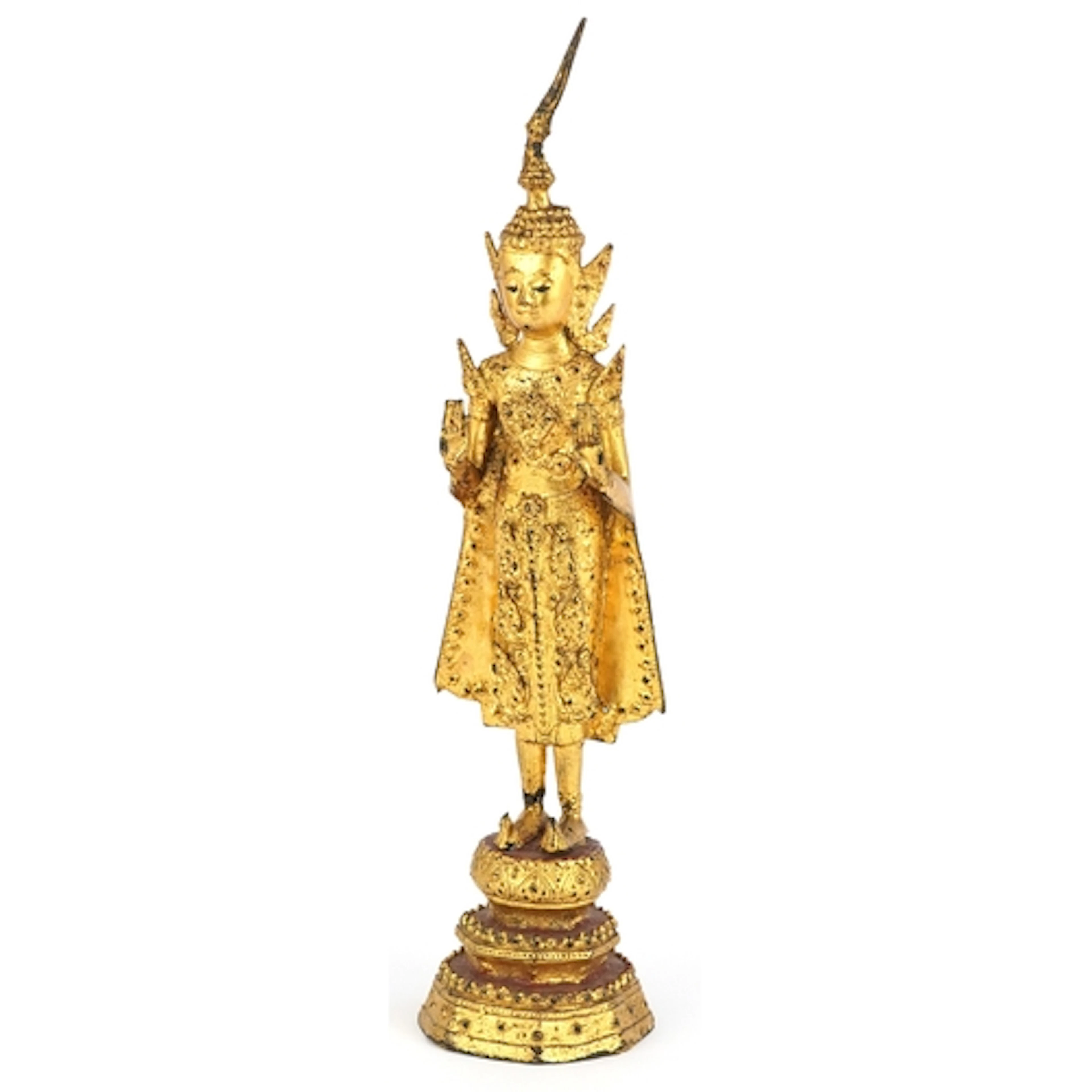 Chino Tibetan gilt bronze sculpture of the 'Monday Buddha', ...