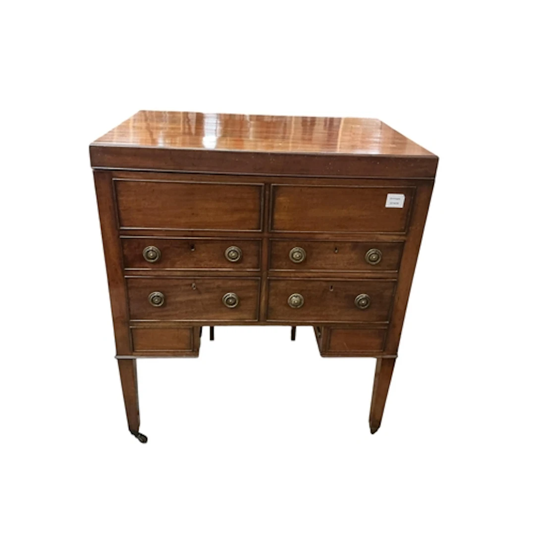 A George III mahogany enclosed washstand, width 77cm, depth ...