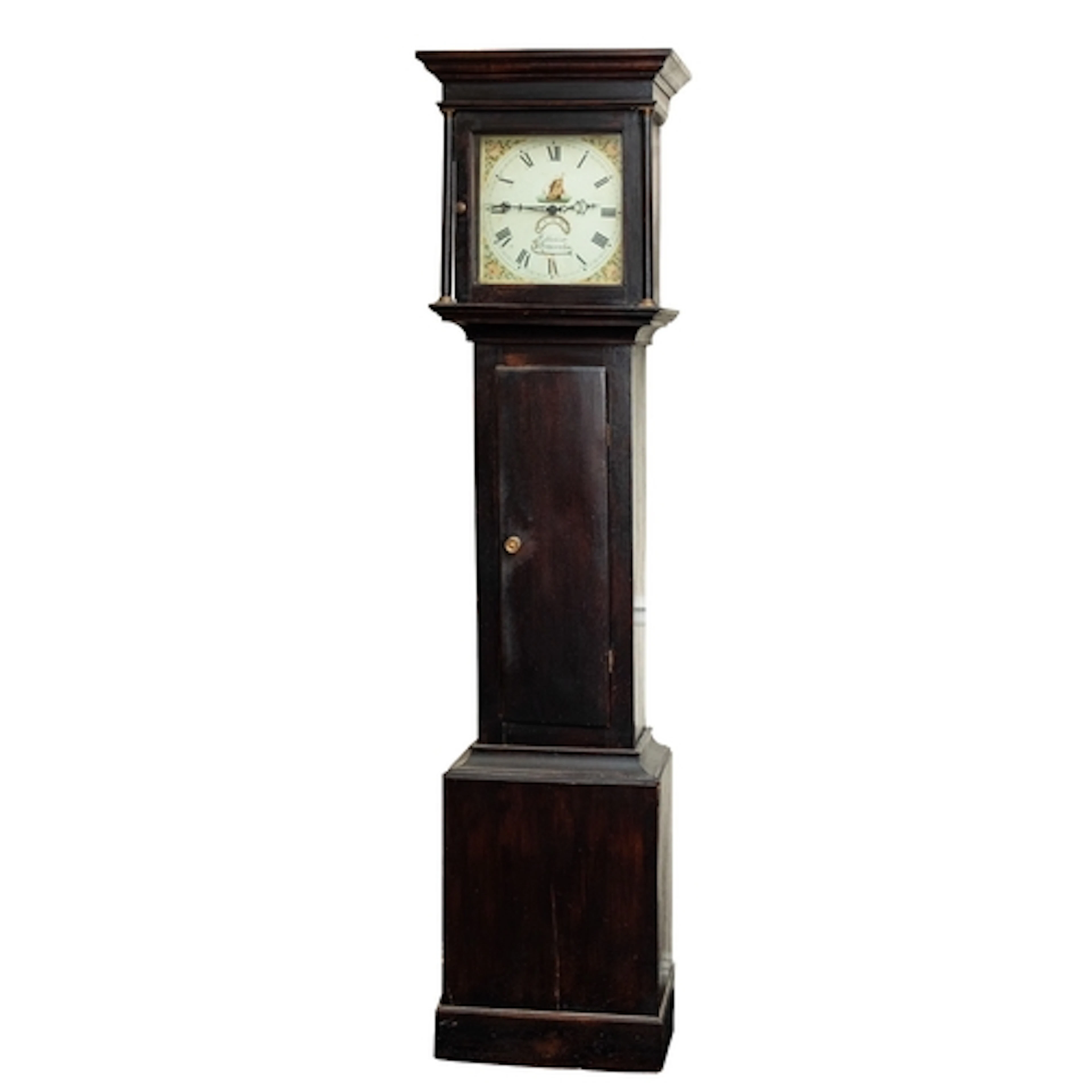 H. Webber, Ifracombe, a painted pine longcase clock the thir...