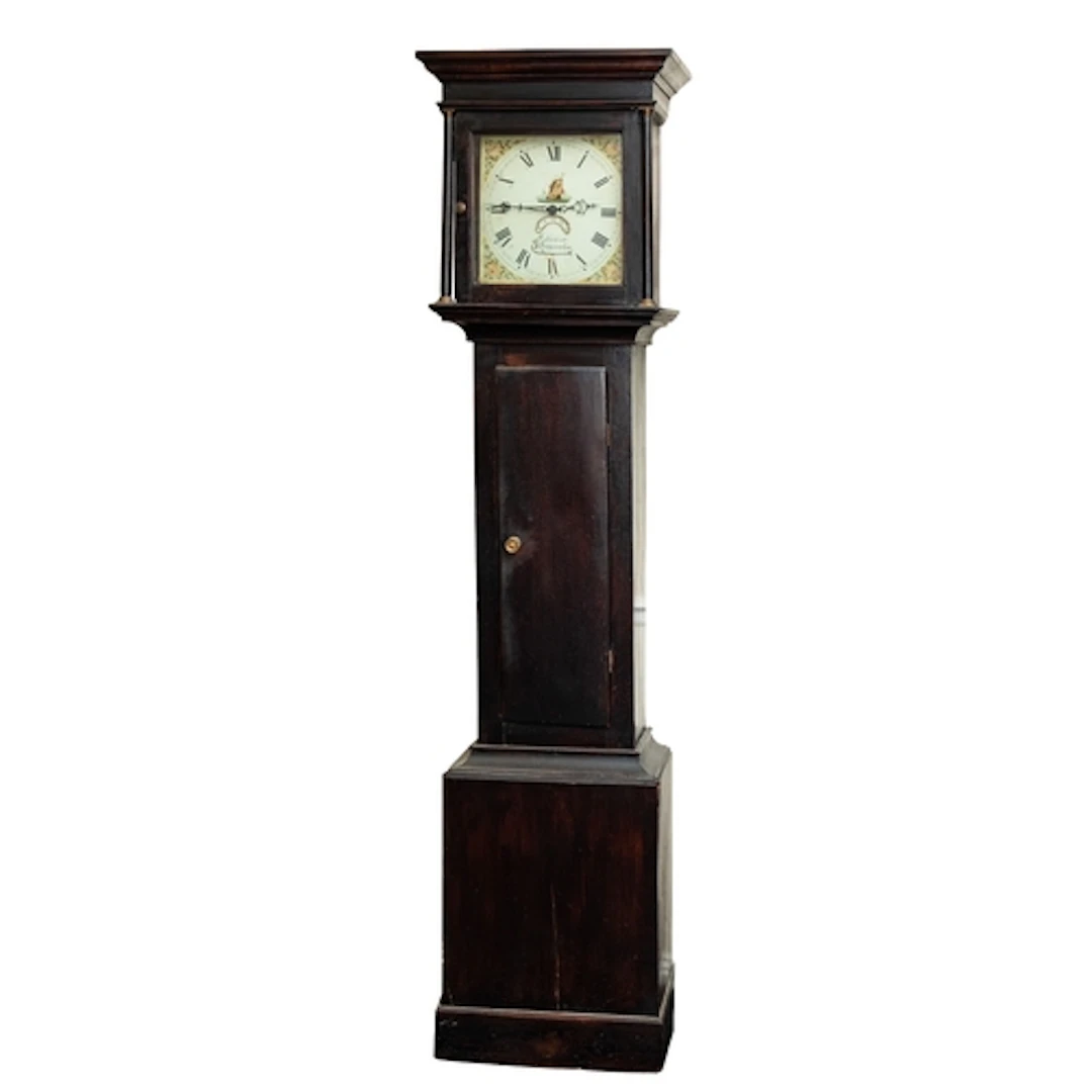 H. Webber, Ifracombe, a painted pine longcase clock the thir...