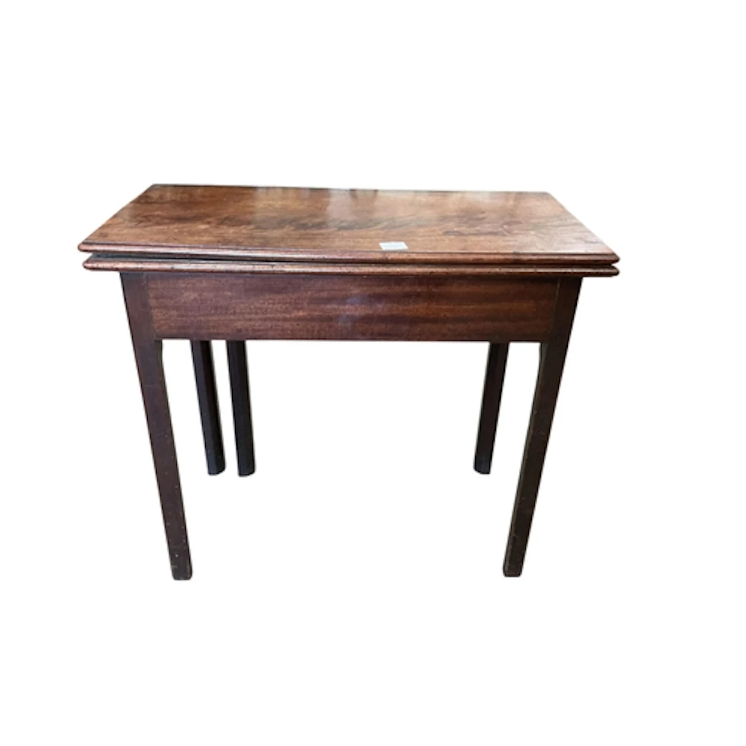 A George III mahogany card table, width 83cm, depth 40cm, he...