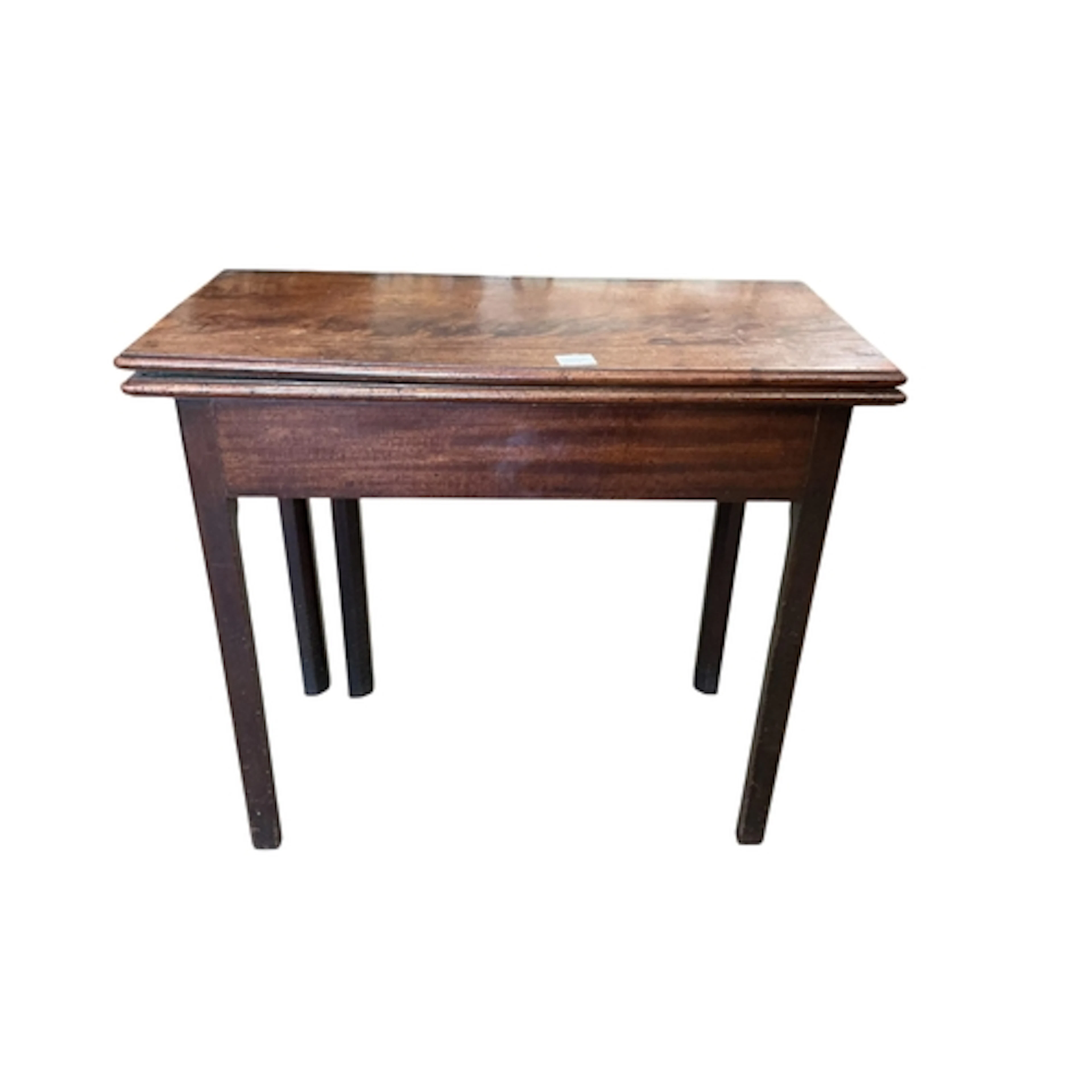 A George III mahogany card table, width 83cm, depth 40cm, he...