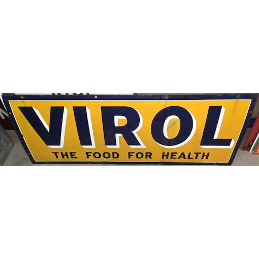 Advertising Enamel Sign: 'Virol The Food for Health', blue a...