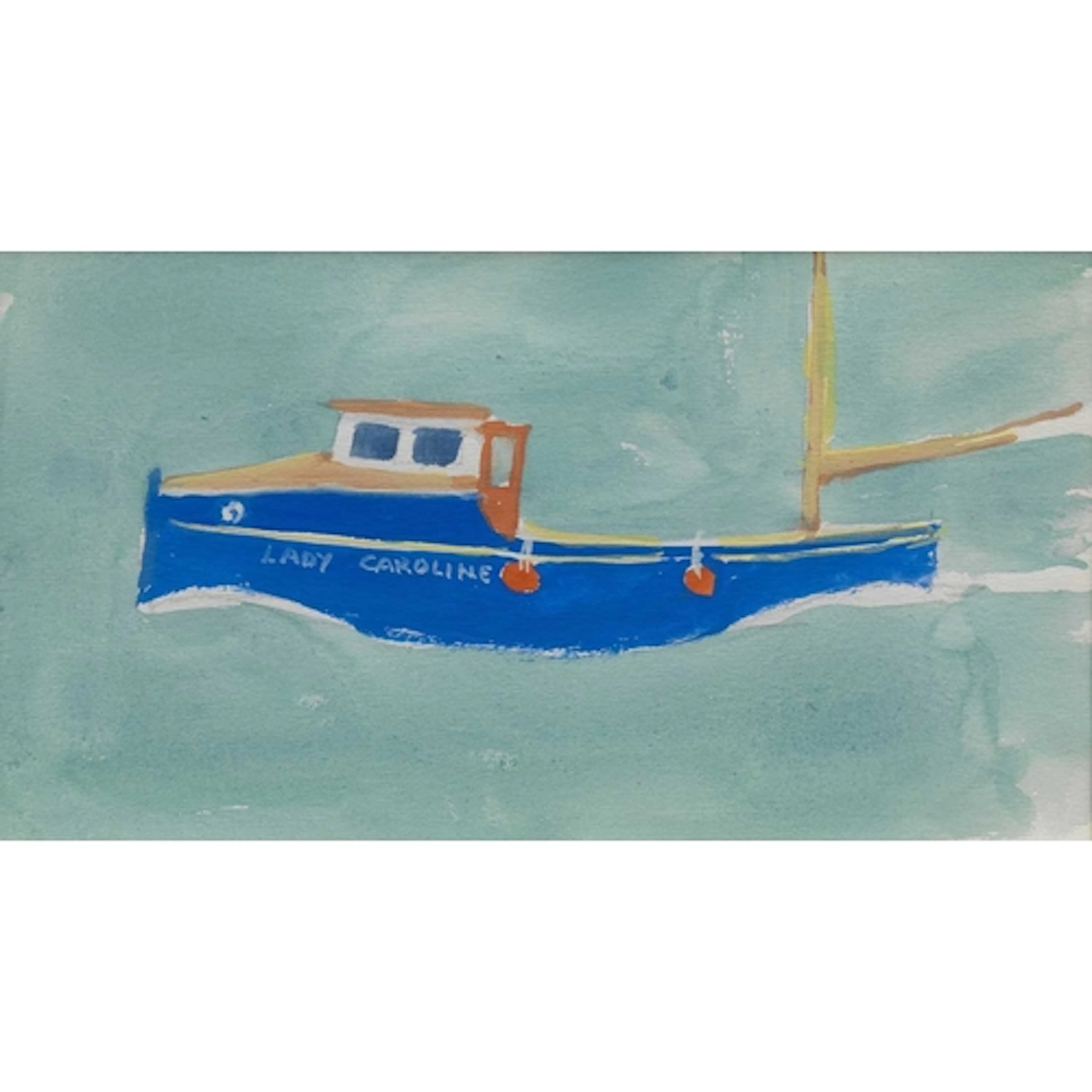 § John MILLER (1931-2002) Lady Caroline Gouache, stamp sign...
