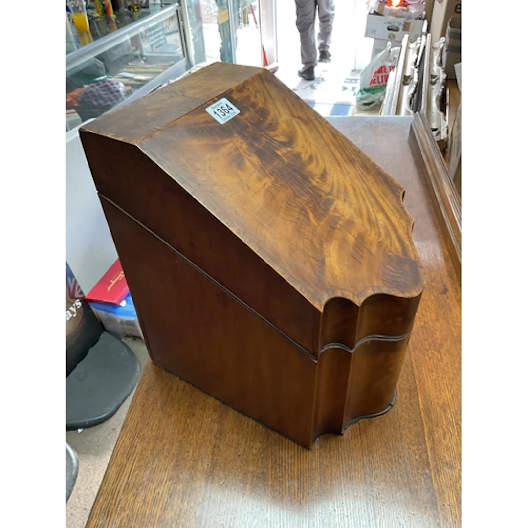 Converted 19th c knife box to stationary cupboard.