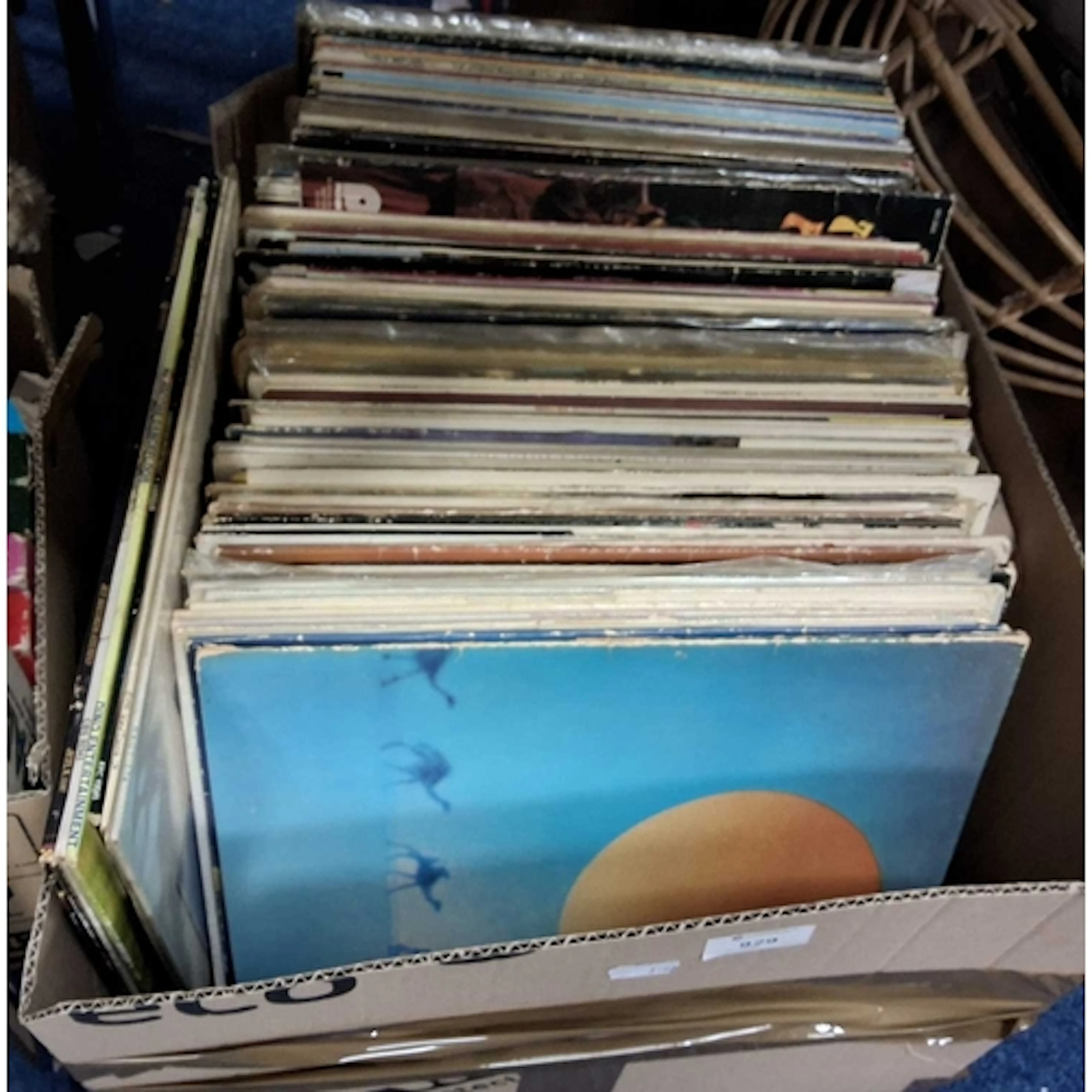 ONE BOX OF RECORDS, approximately one hundred examples of va...