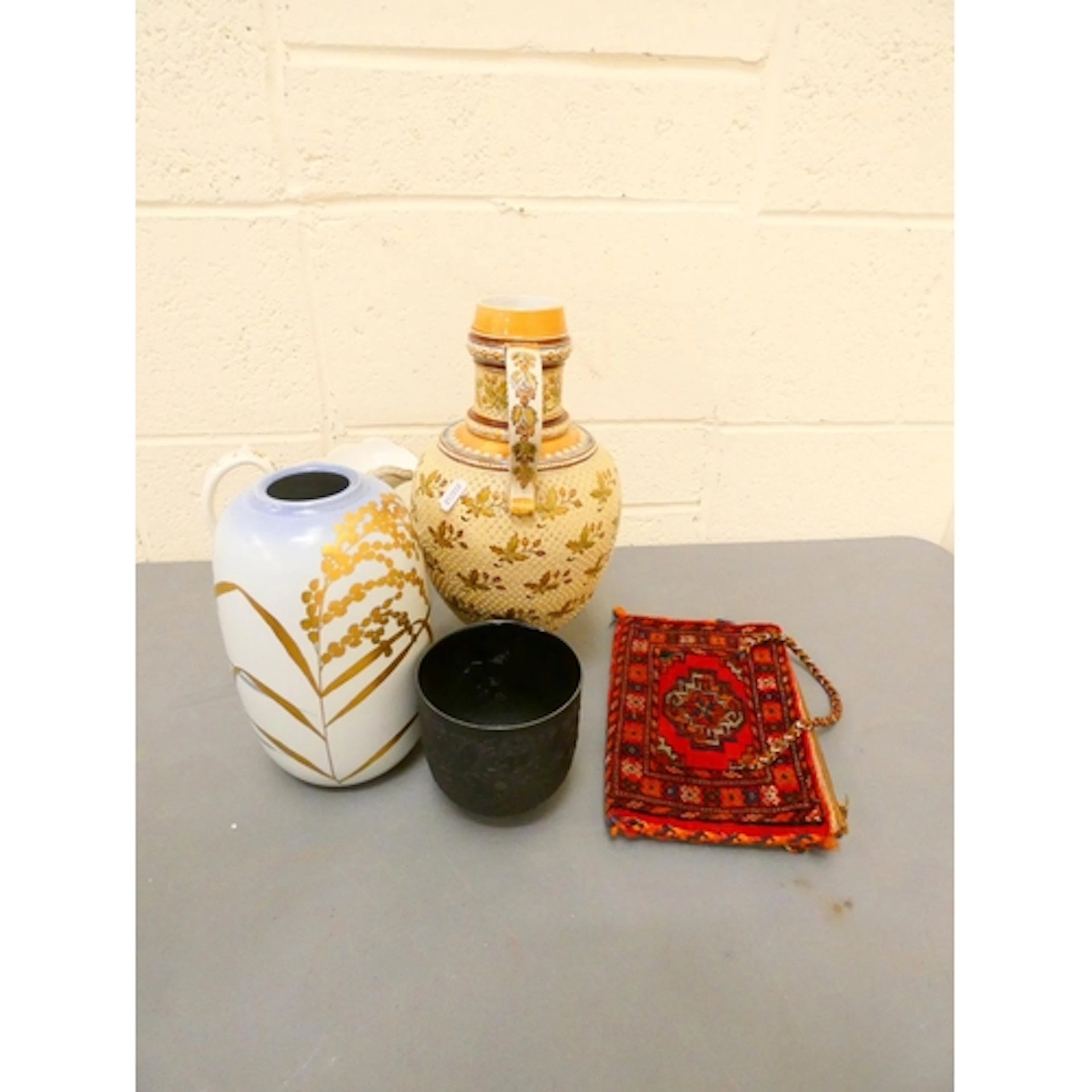 Group of ceramics to include a Rosenthall pottery black basa...