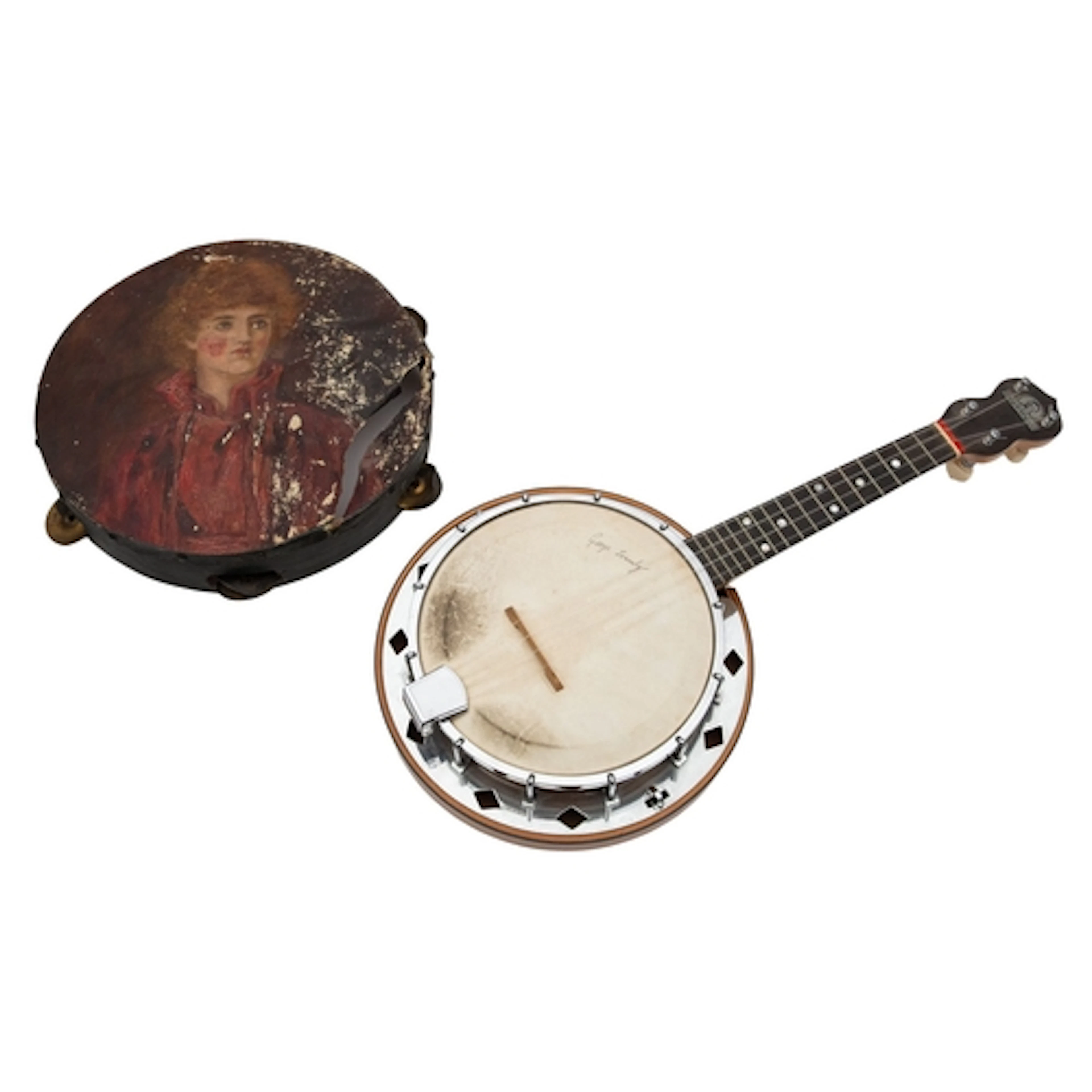 A George Formby Ukulele banjo in birdseye maple and chrome, ...
