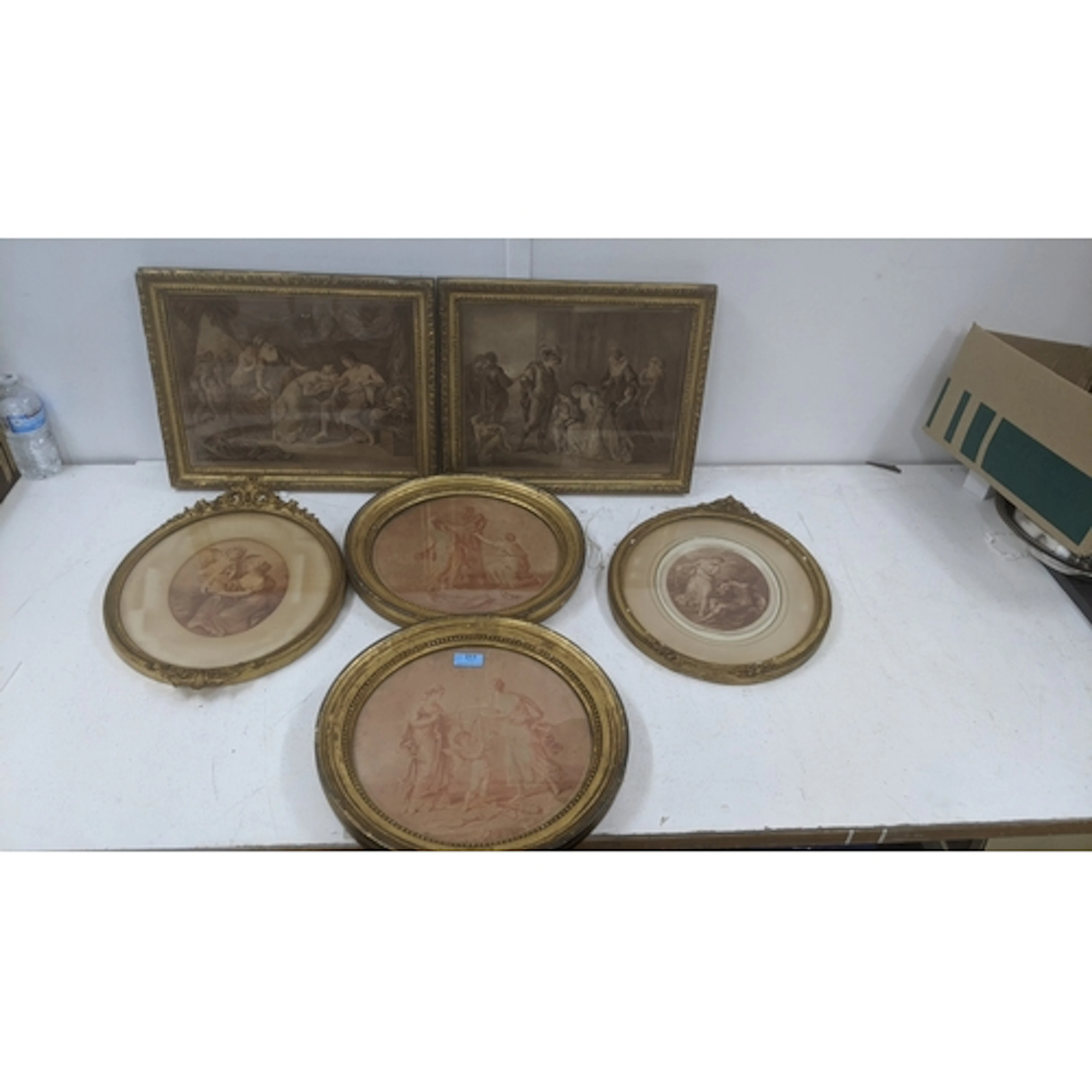 Six 18th/19th engravings to include example by Angelica Kauf...
