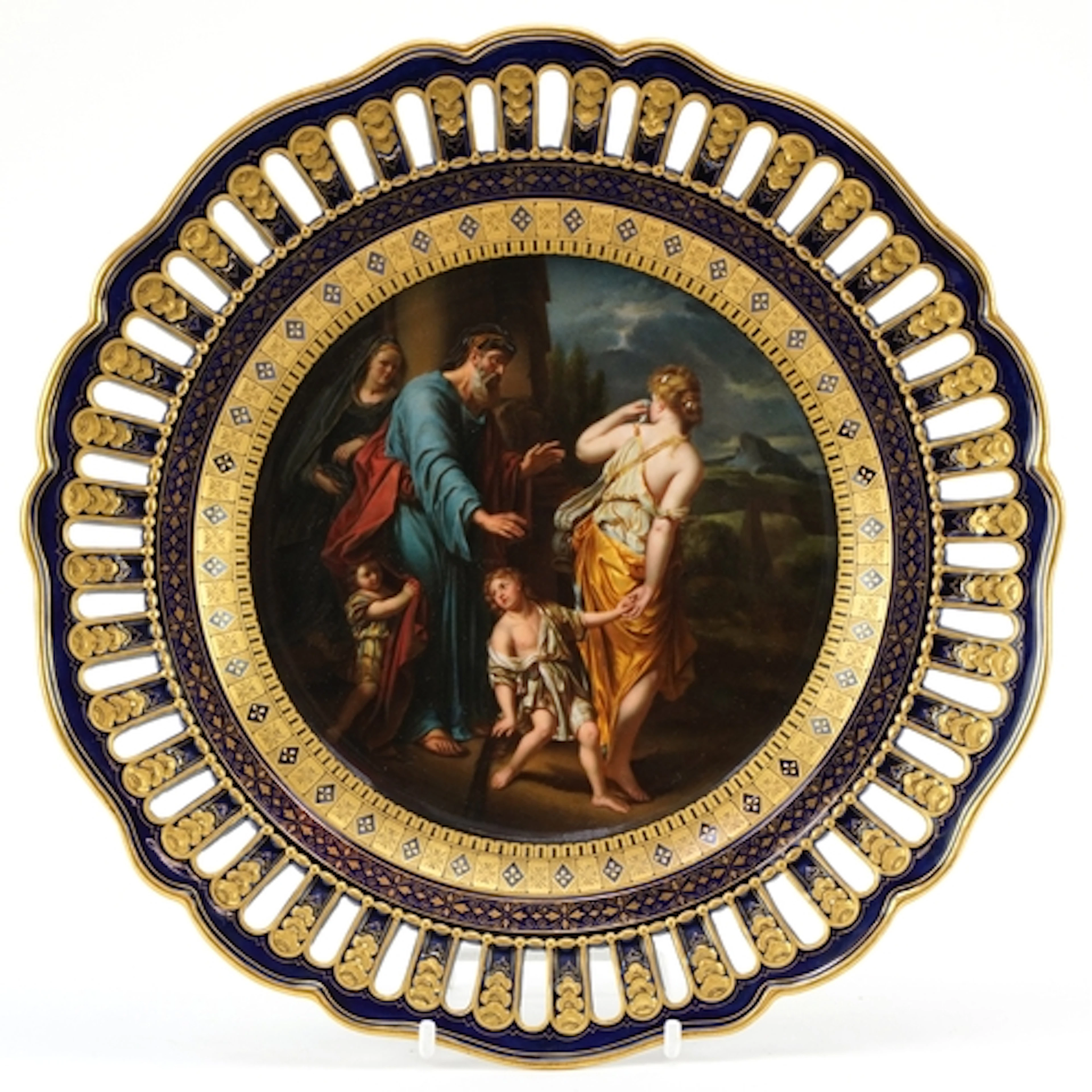 A Meissen 19th century German porcelain cabinet plate with p...
