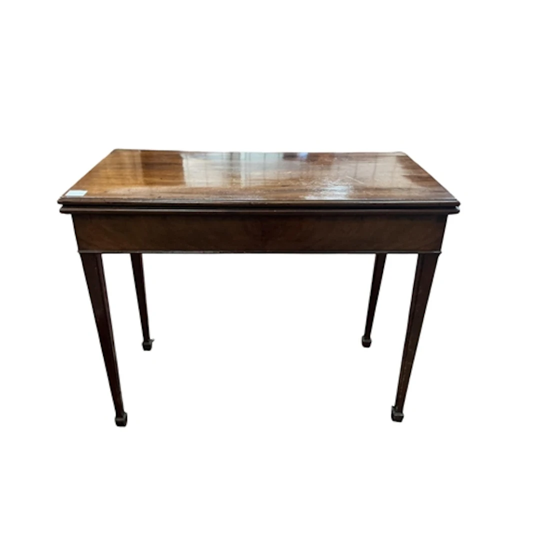 A George III mahogany card table, width 91cm, depth 45cm, he...