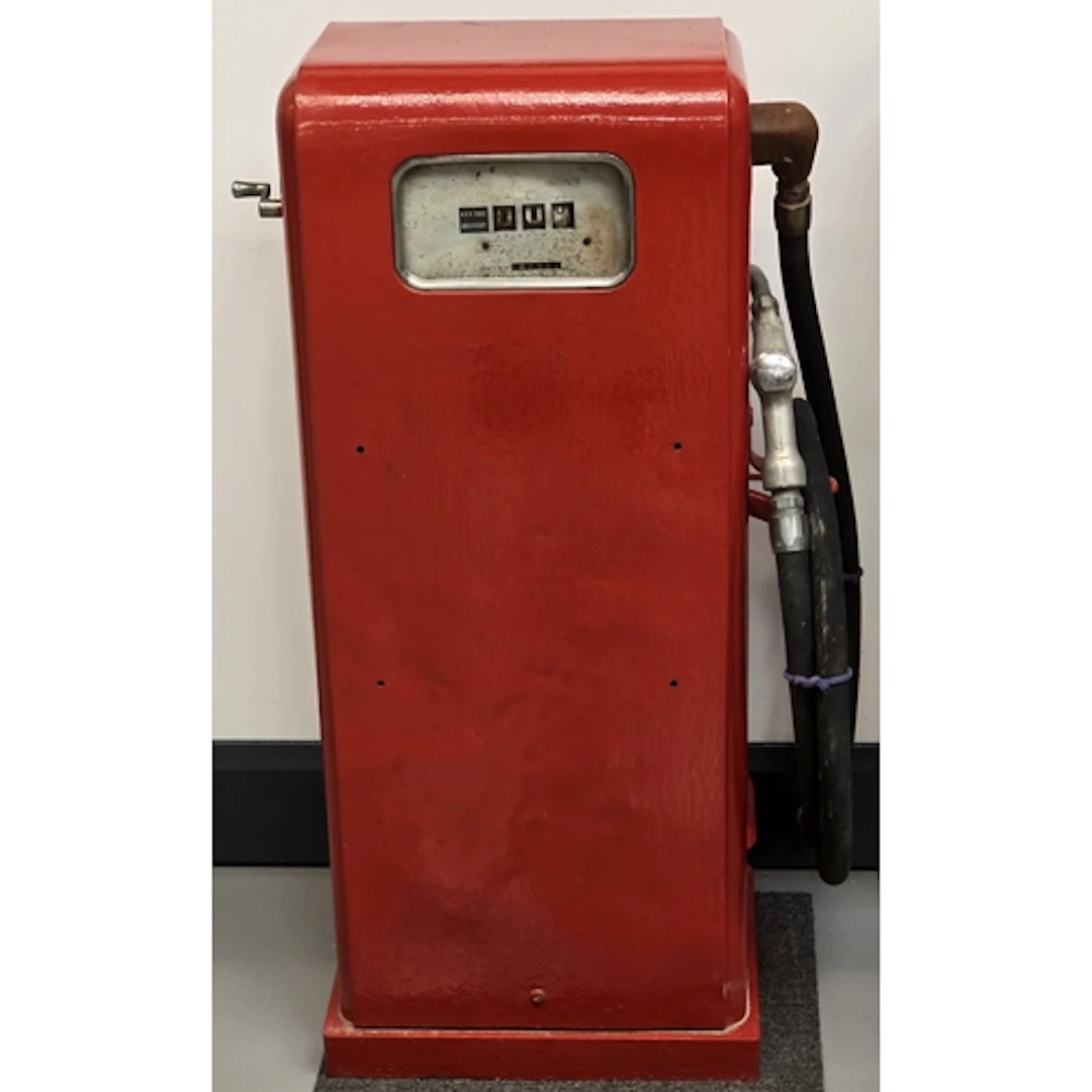 A vintage Gas Boy red commercial fuel dispenser. Measures 10...
