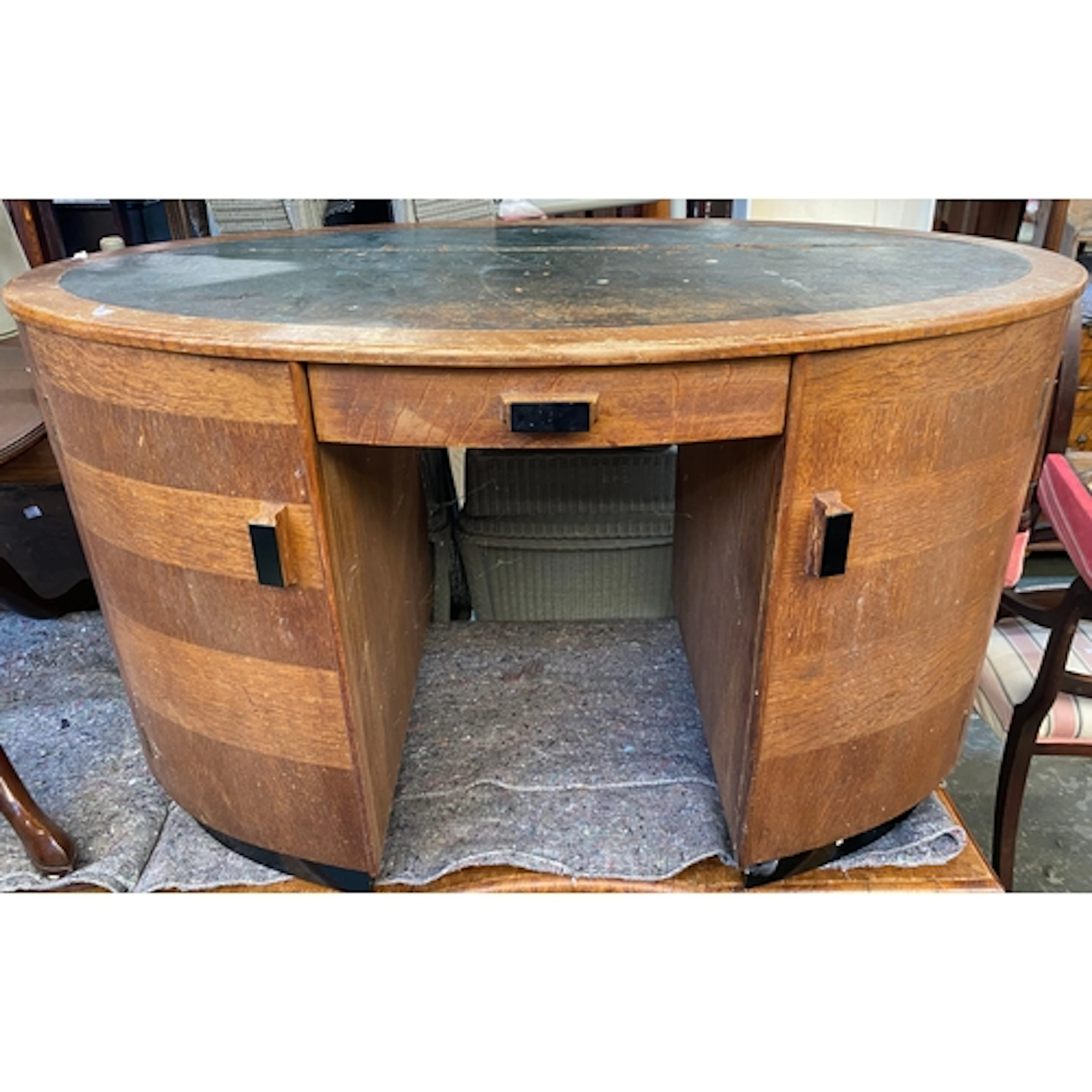 An oval early mid century dressing table by Harvey Nicholls ...