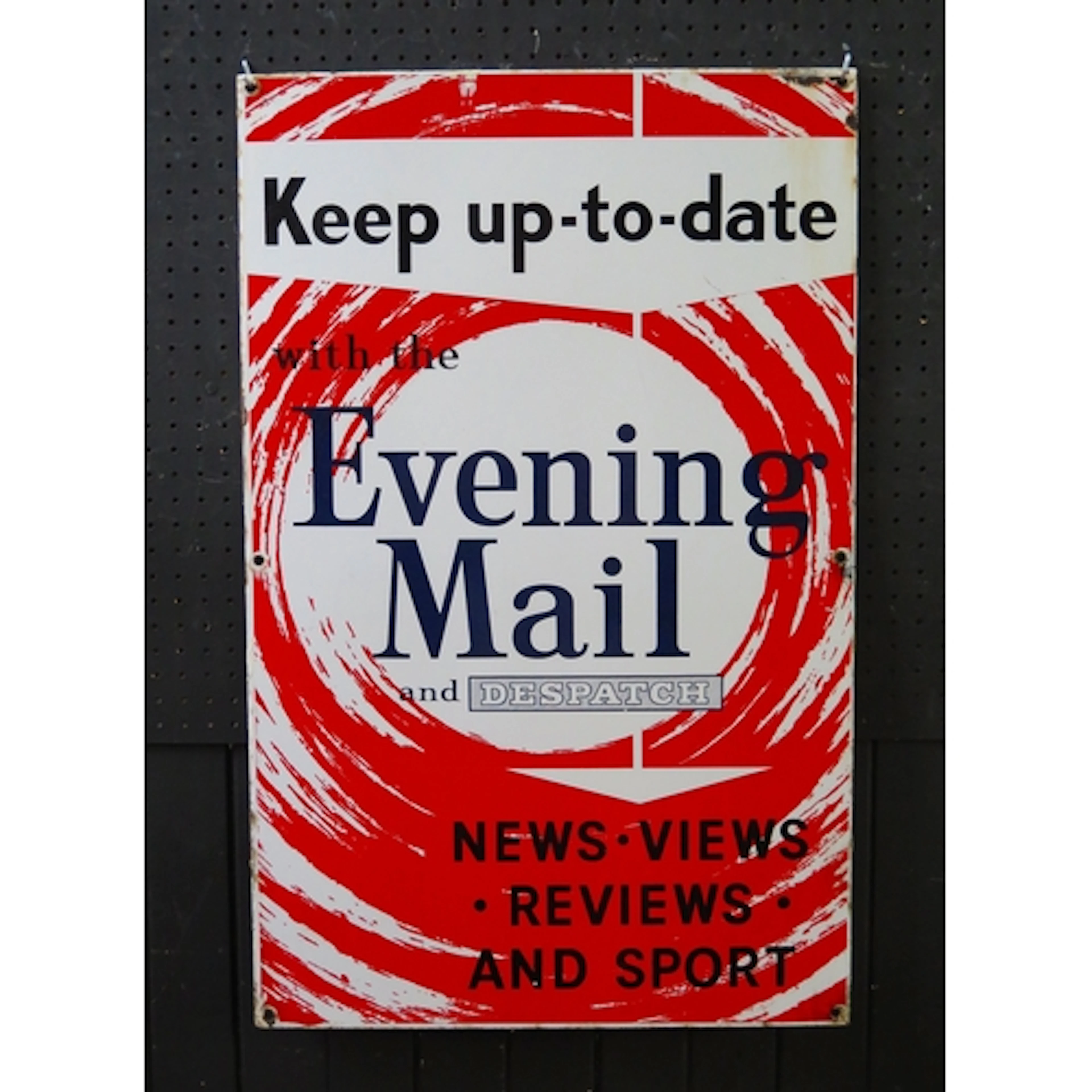 "Evening Mail and Despatch" - an enamel advertising sign, 46...