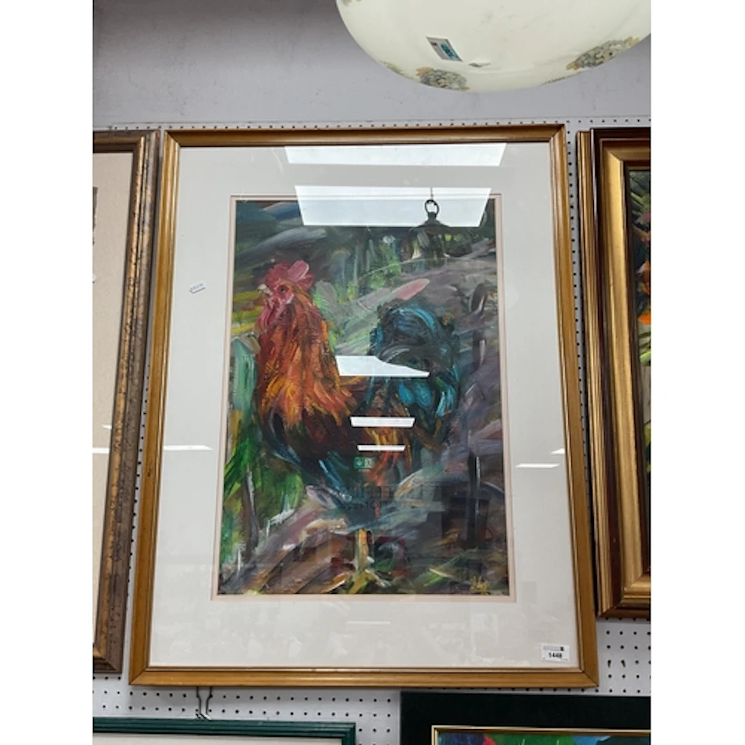 Lynne Wilkinson (Sheffield Artist) Study of a Cockerel, mixe...