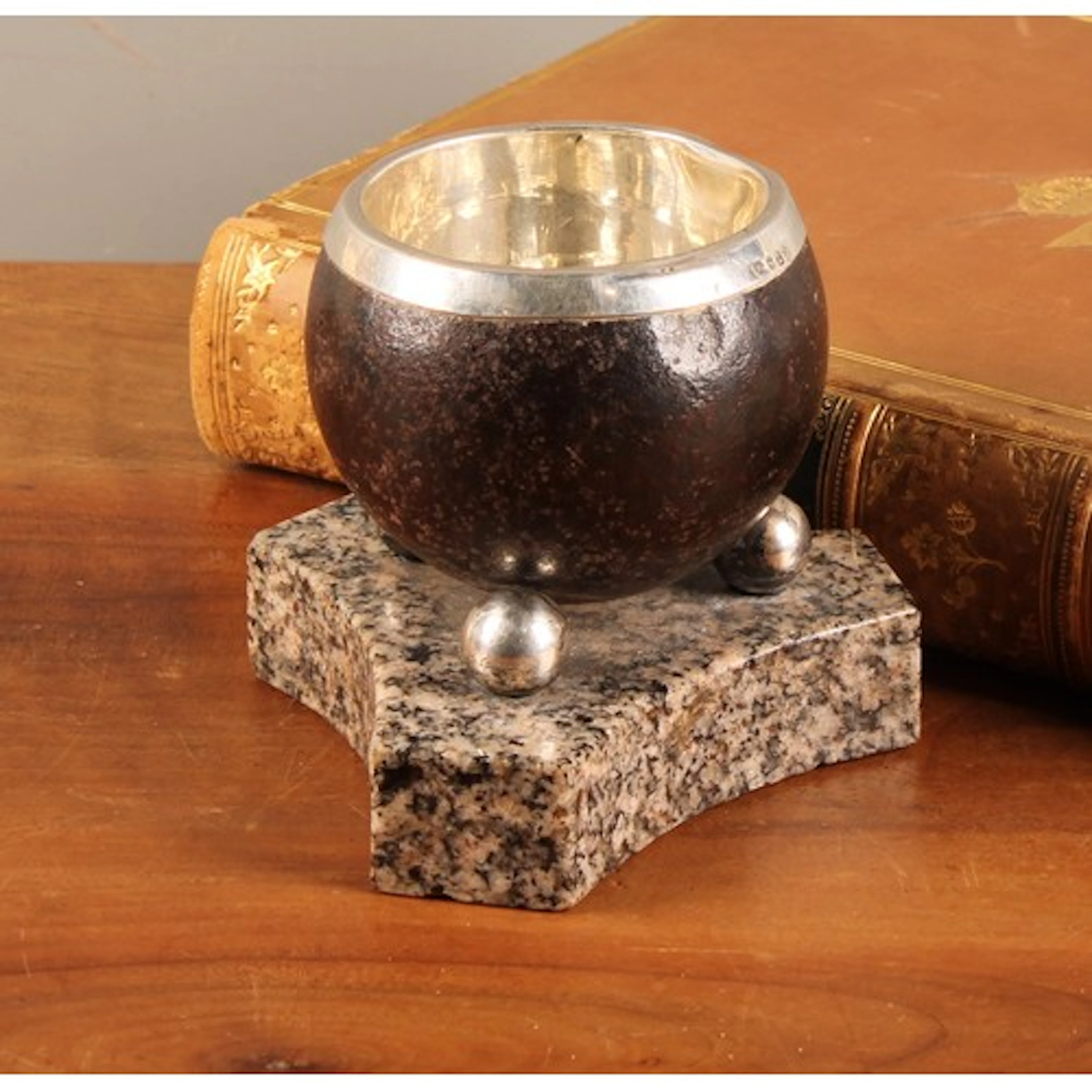 An unusual silver mounted novelty table vesta or match strik...