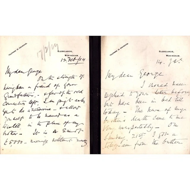 2 x 1914 hand written letters sent by Captain James Ogilvy D...