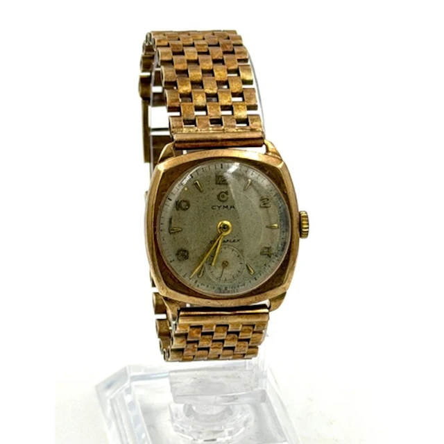 A 9ct gold CYMA Gents gold watch engraved to back of case....