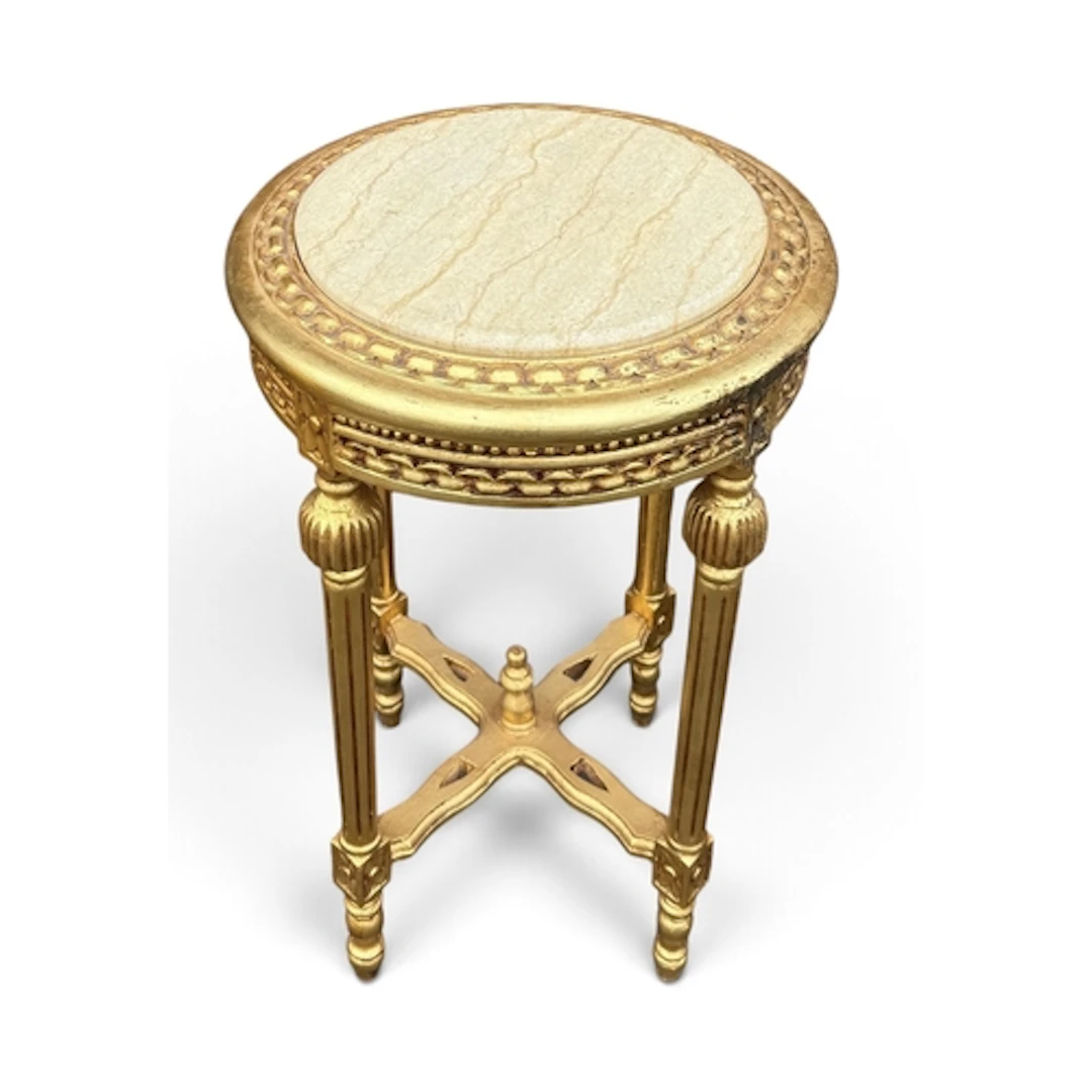 A LOUIS XVI STYLE JARDINIERE STAND 73cm x 44cm With faux mar...