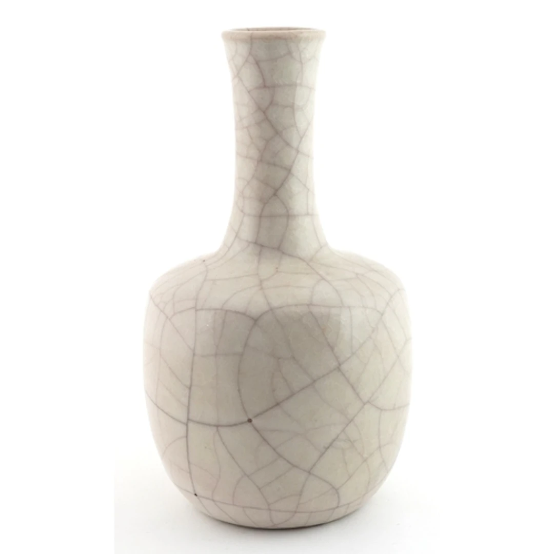 Chinese light grey celadon crackle glazed mallet vase, 20cm ...